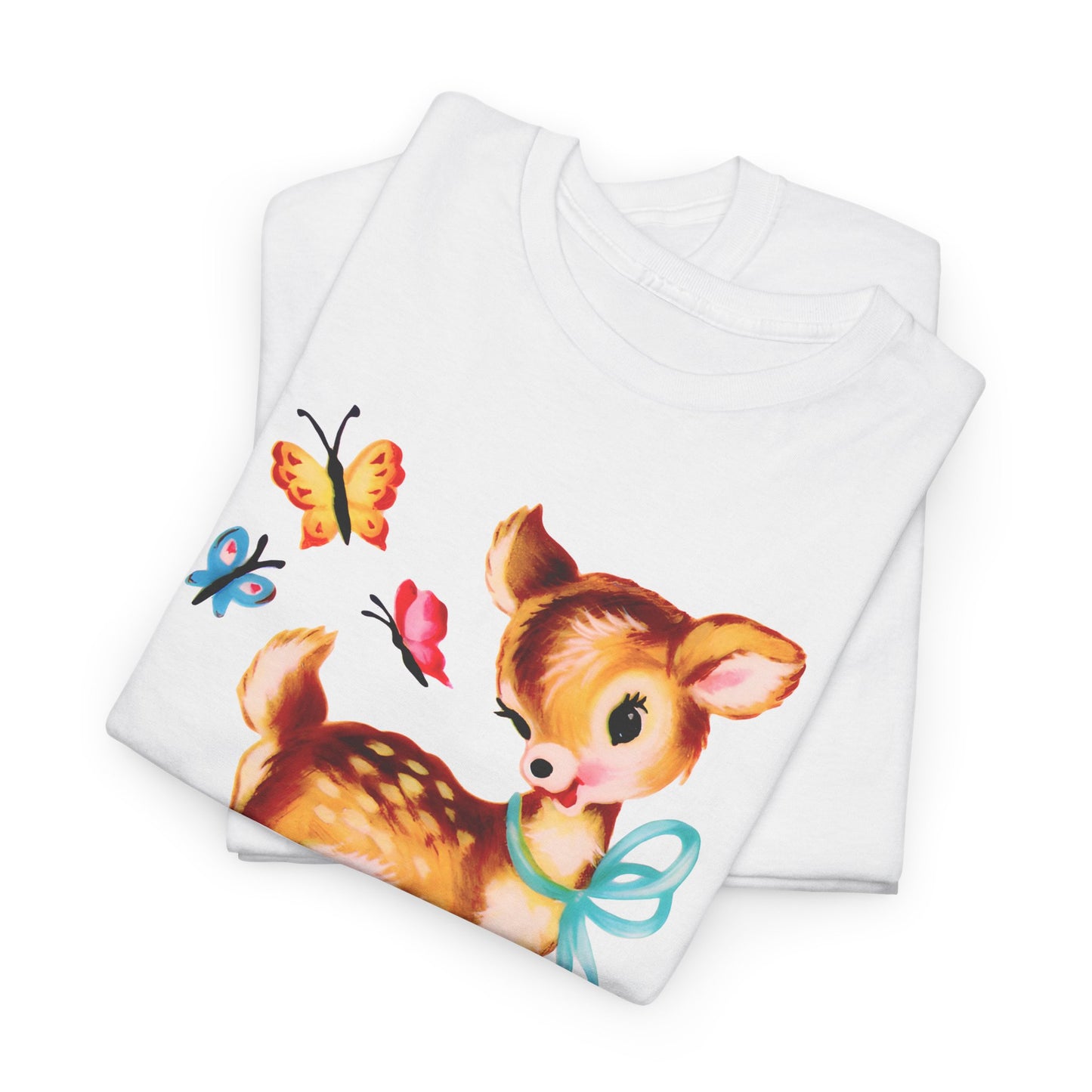 vintage cute baby deer reproduction tshirt
