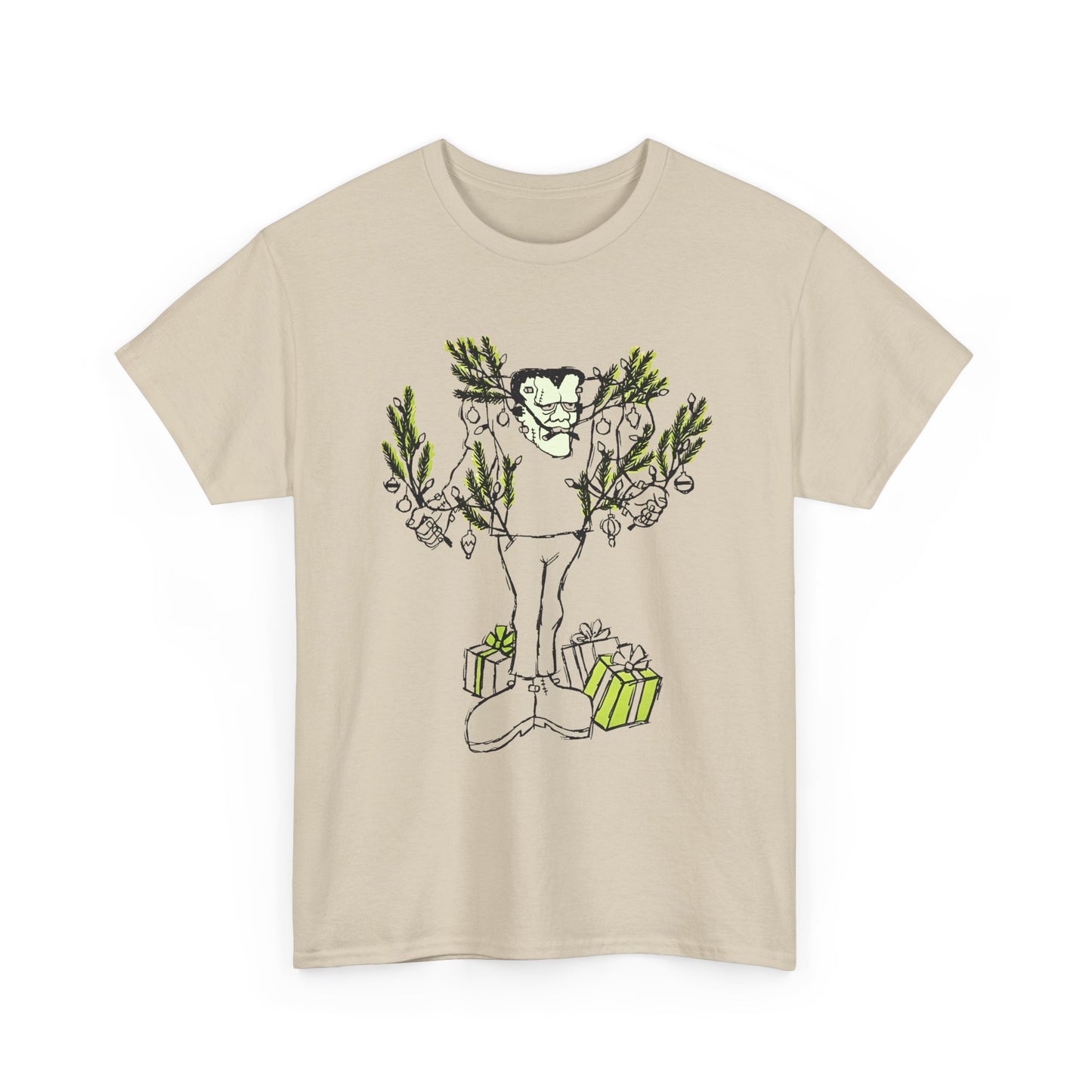 1974 monster holidays by norman bridwell frankenstein monster christmas tree disguise tshirt