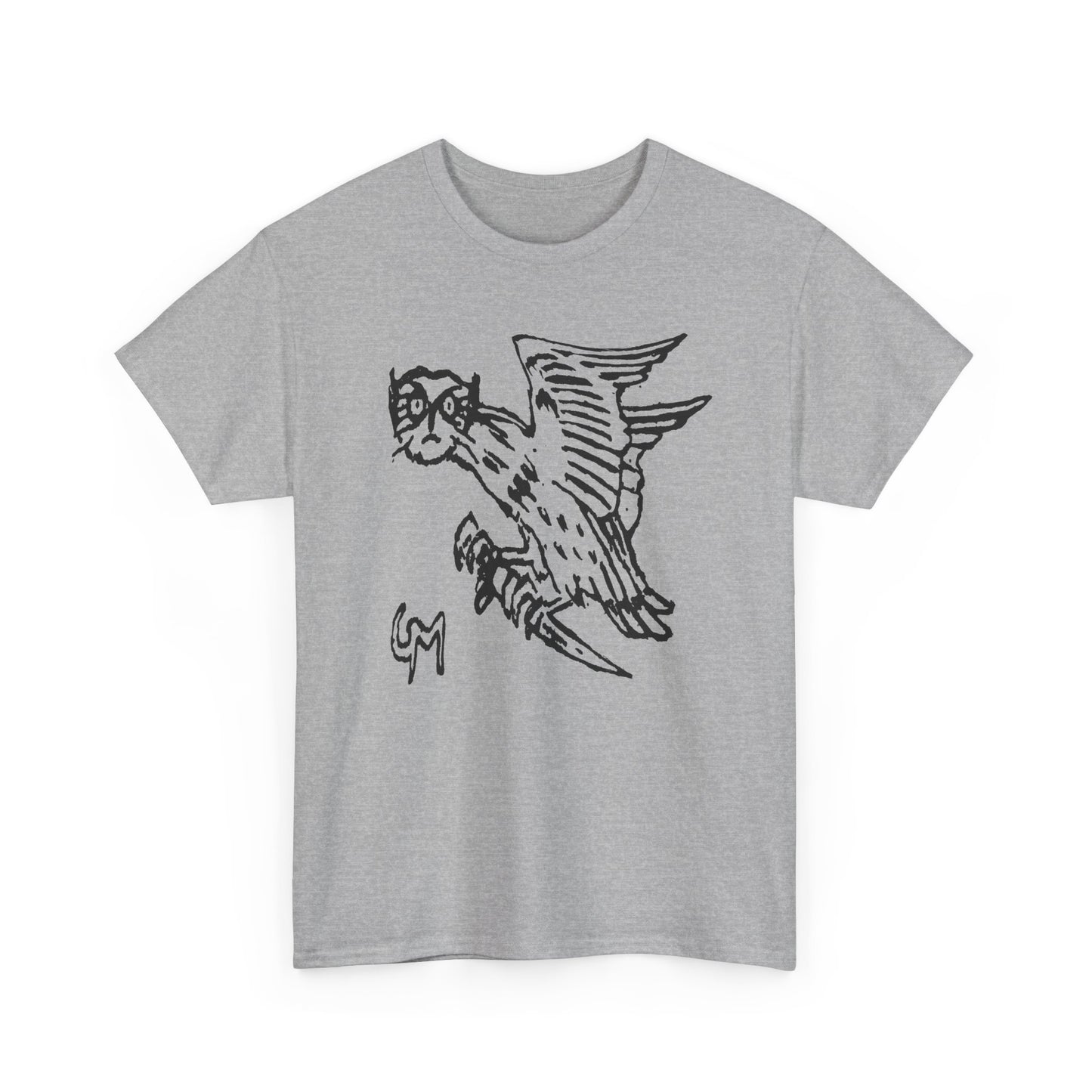 1899 illustration of owl holding knife by gerhard munthe custom edit tshirt
