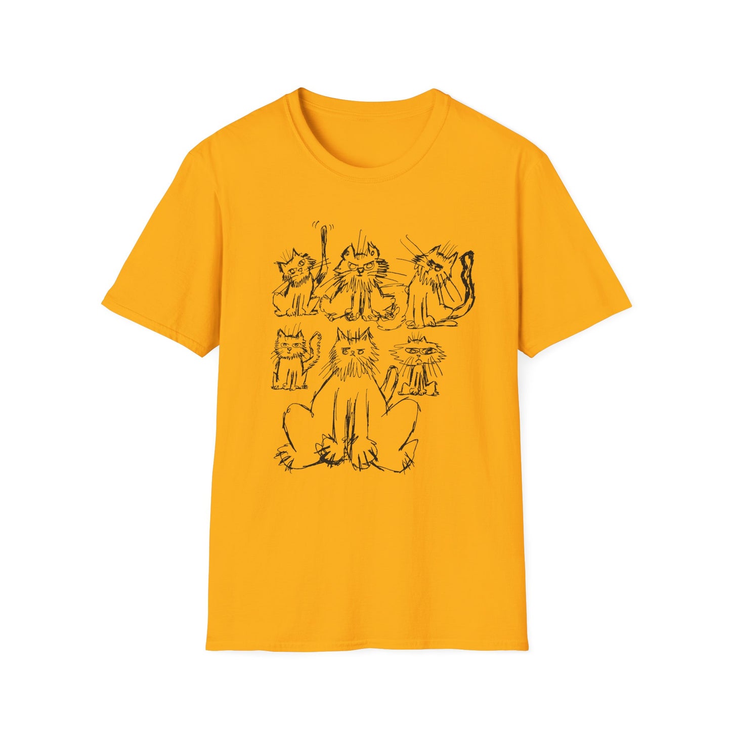 original drawing six cats tshirt
