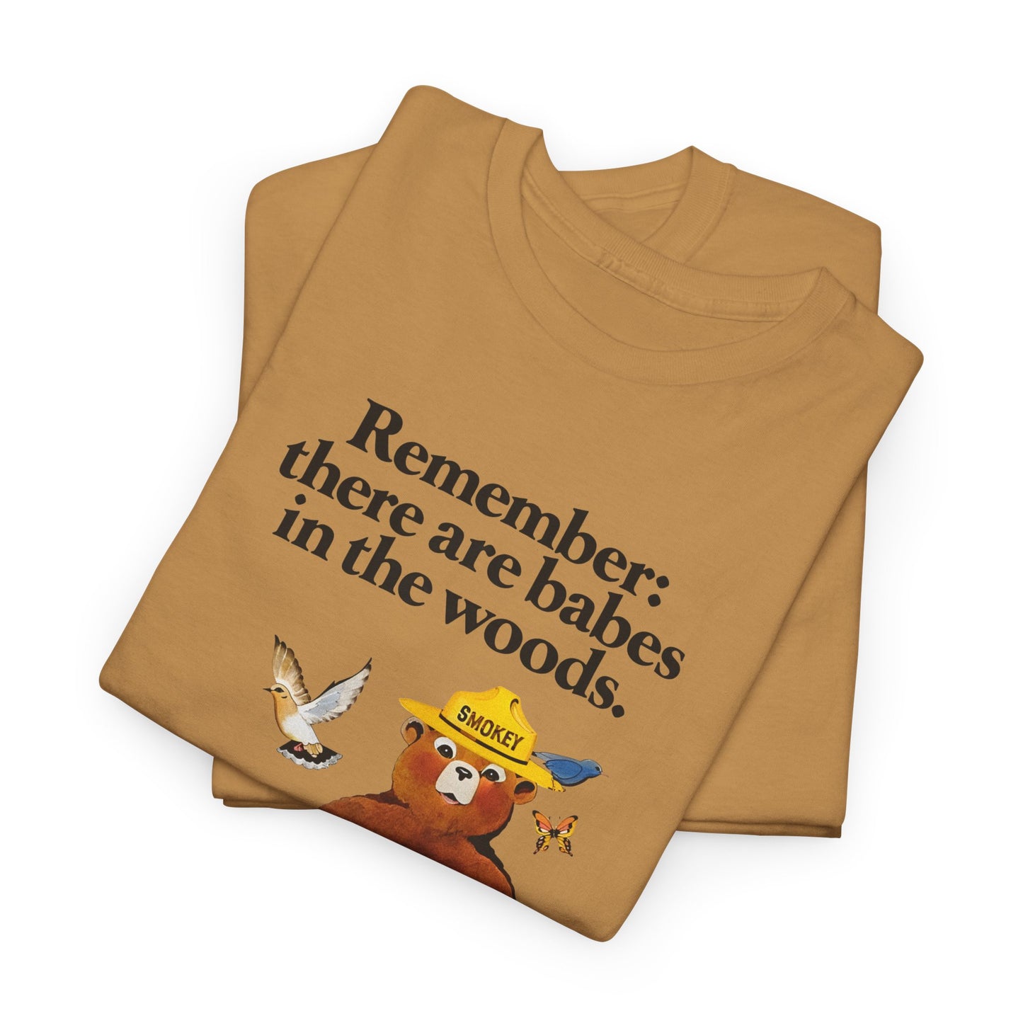vintage smokey the bear babes in the woods reproduction tshirt