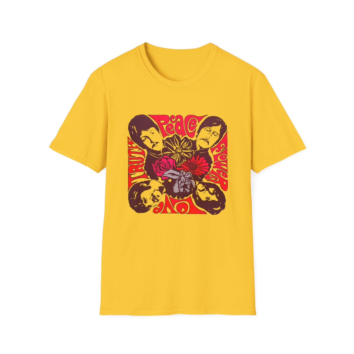 1967 blacklight lennon and friends poster reproduction band tshirt