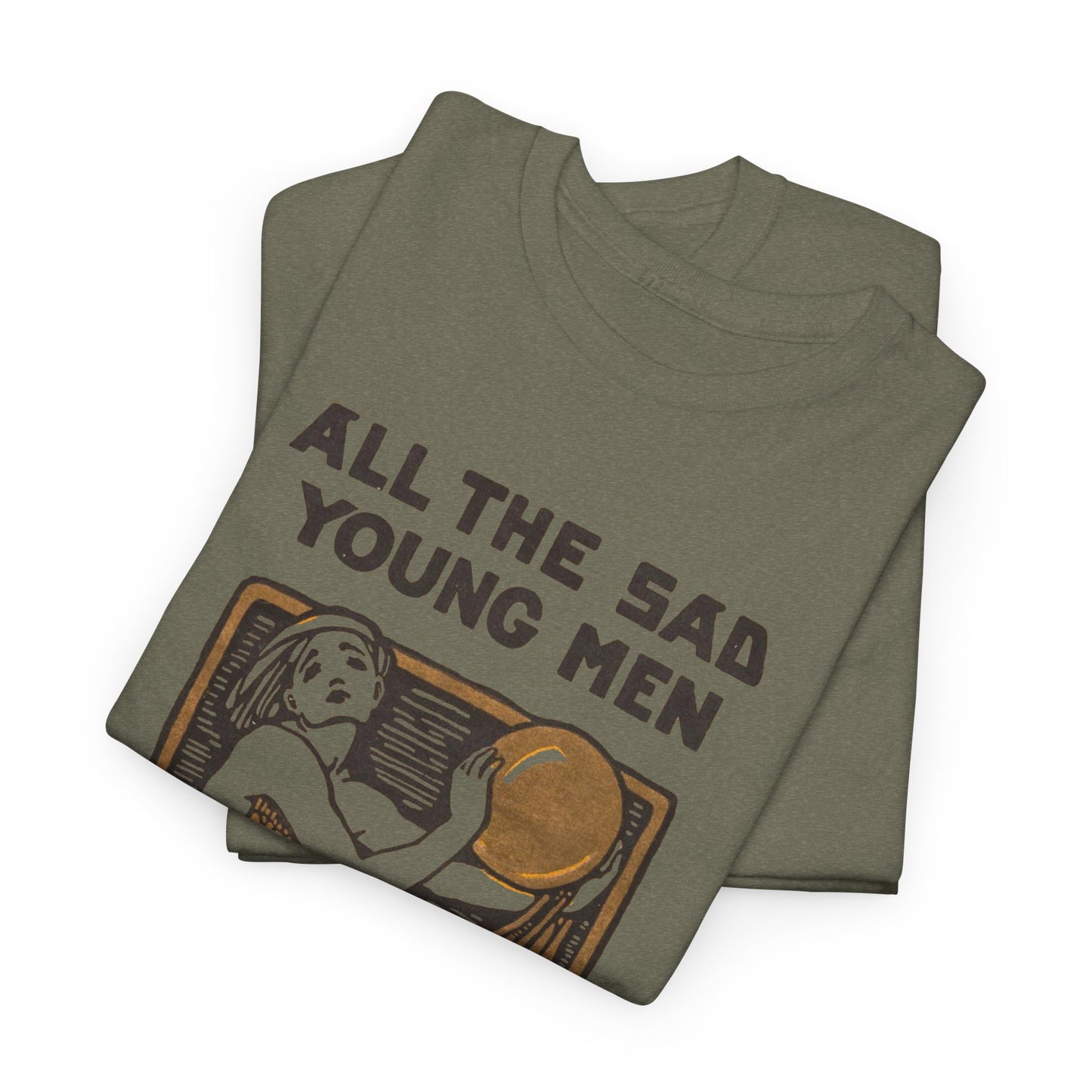 1926 f. scott fitzgerald book cover by cleo damianakes for all the sad young men tshirt