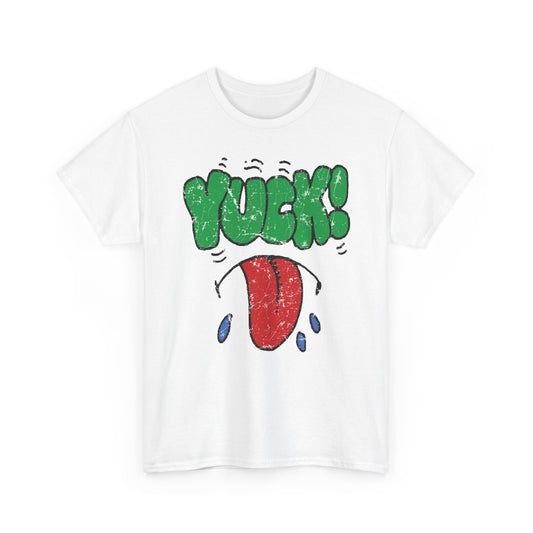 1980s vintage kelloggs cereal stamp yuck! distressed graphic reproduction tshirt