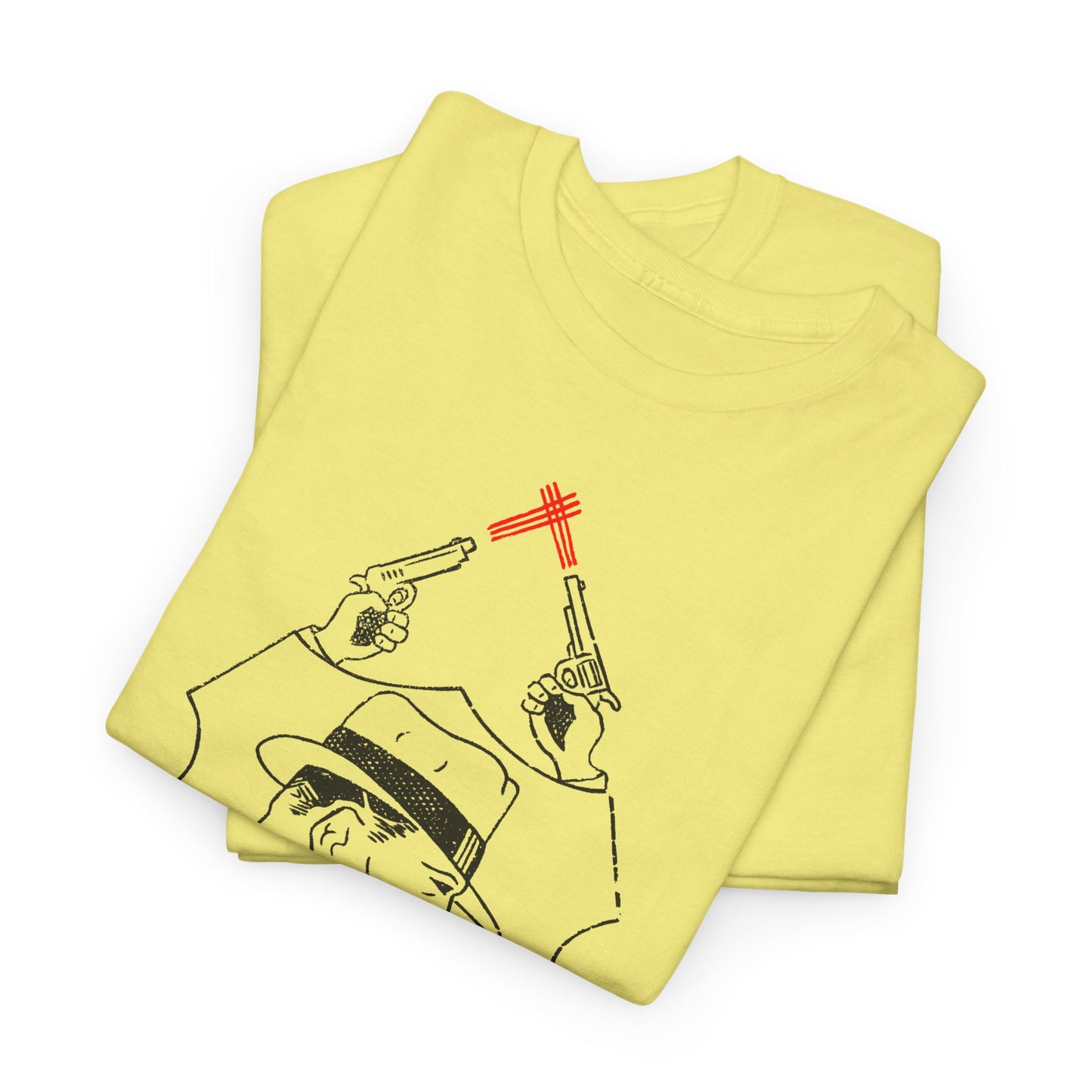 1950s dan dunn dueling guns comic strip transfer tshirt