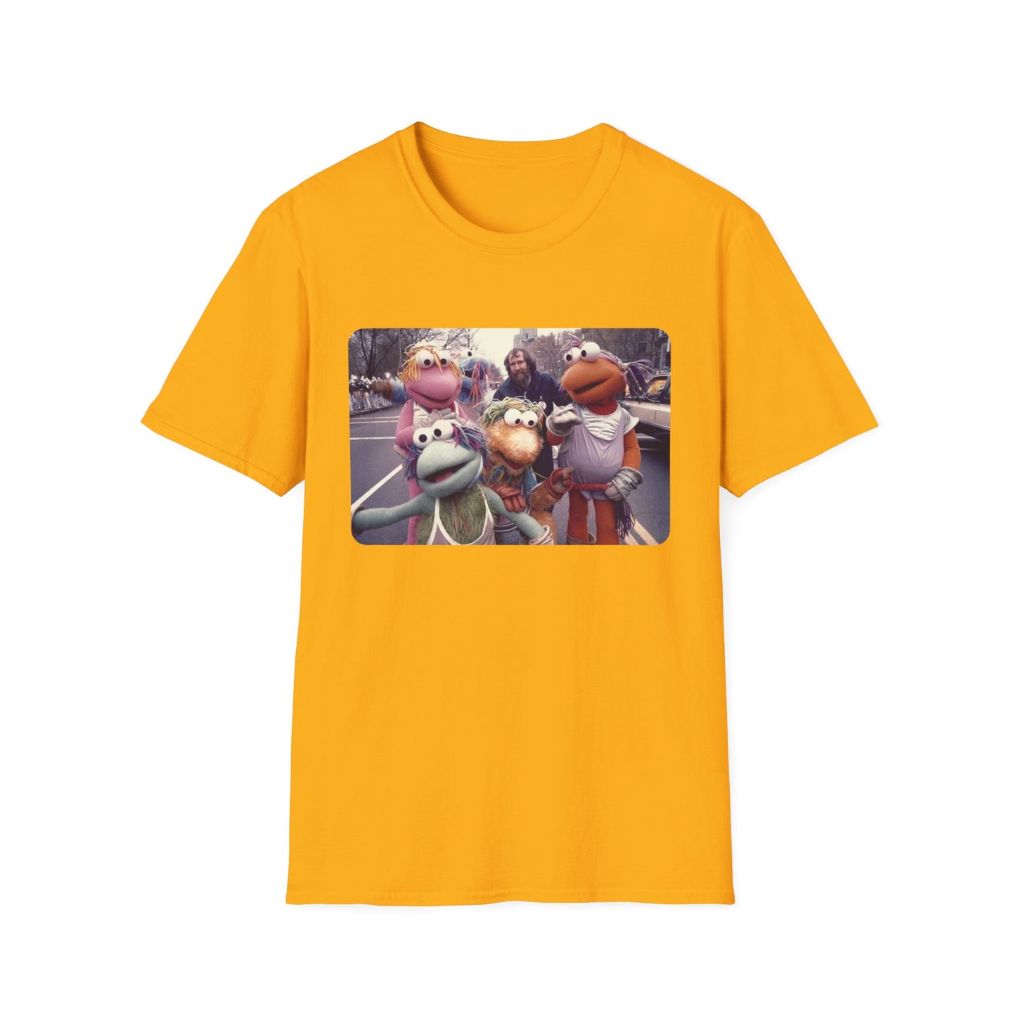 jim henson and the full-body fraggles at the 1984 macy's thanksgiving parade photo tshirt