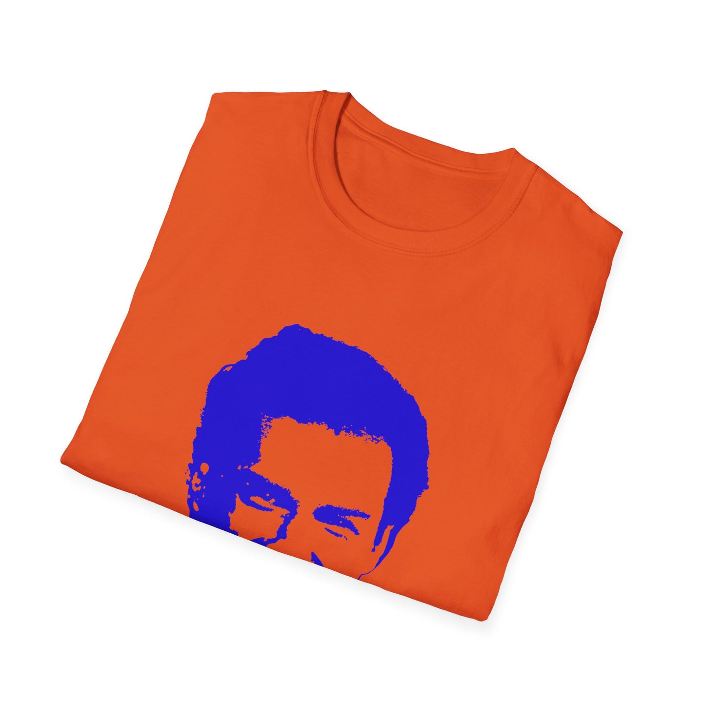 norm macdonald blue stencil face tshirt