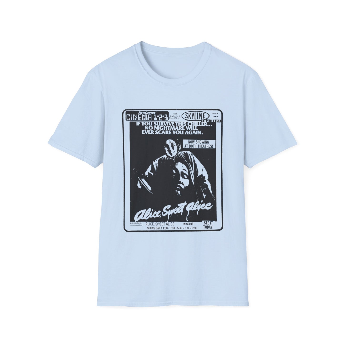 alice sweet alice 1976 drive in movie advertisement tshirt
