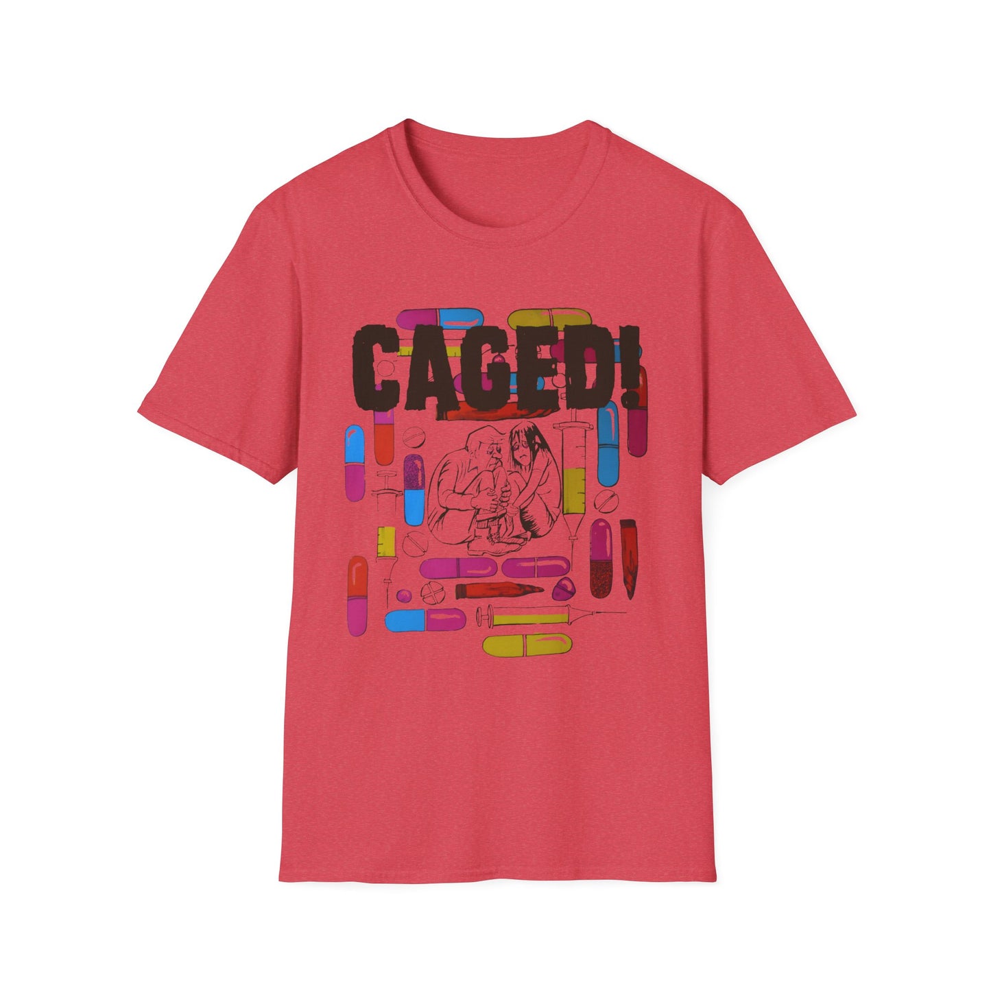 1960s/70s anti drug poster tshirt caged! by smartset smarteen s.o.s tshirt