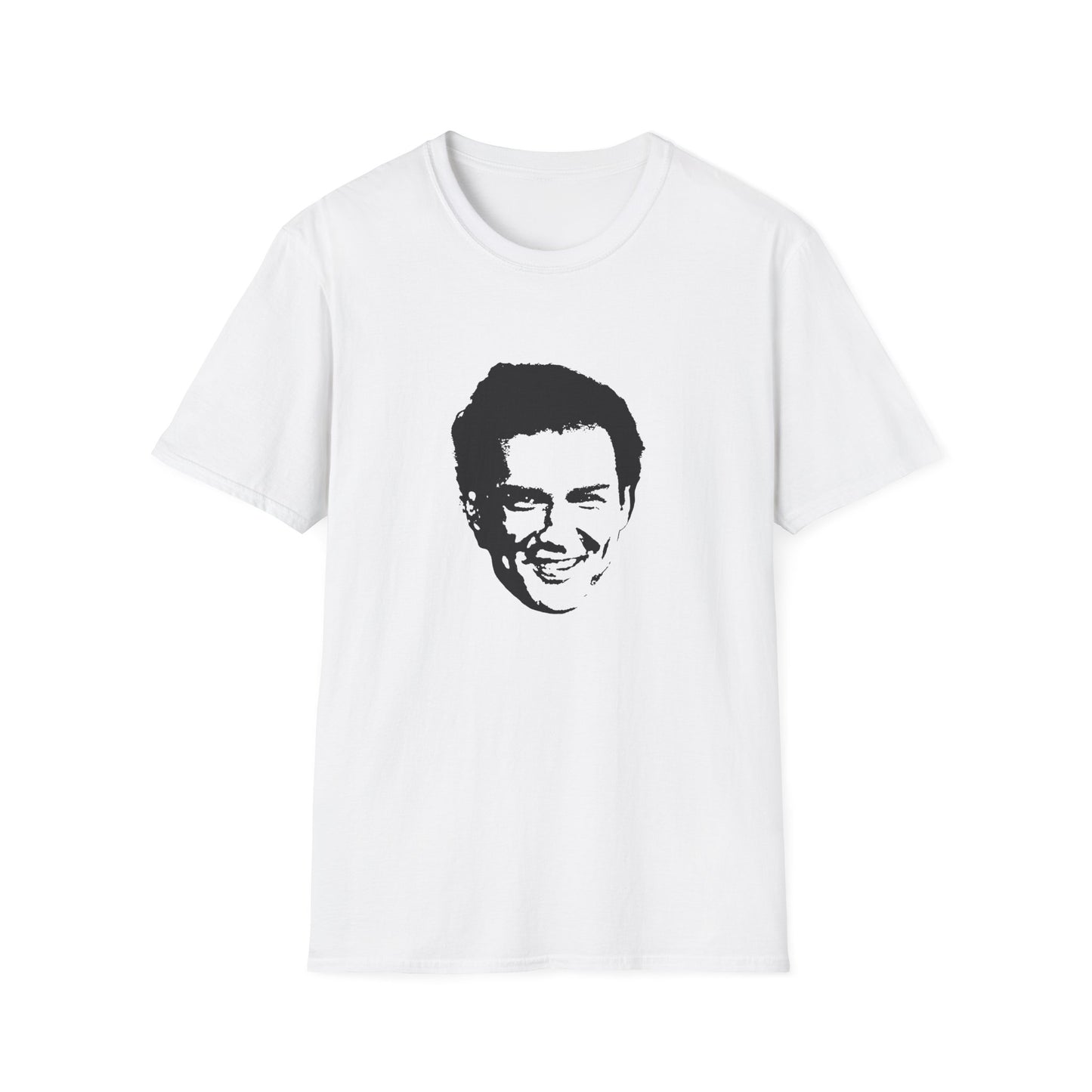 norm macdonald black stencil face tshirt