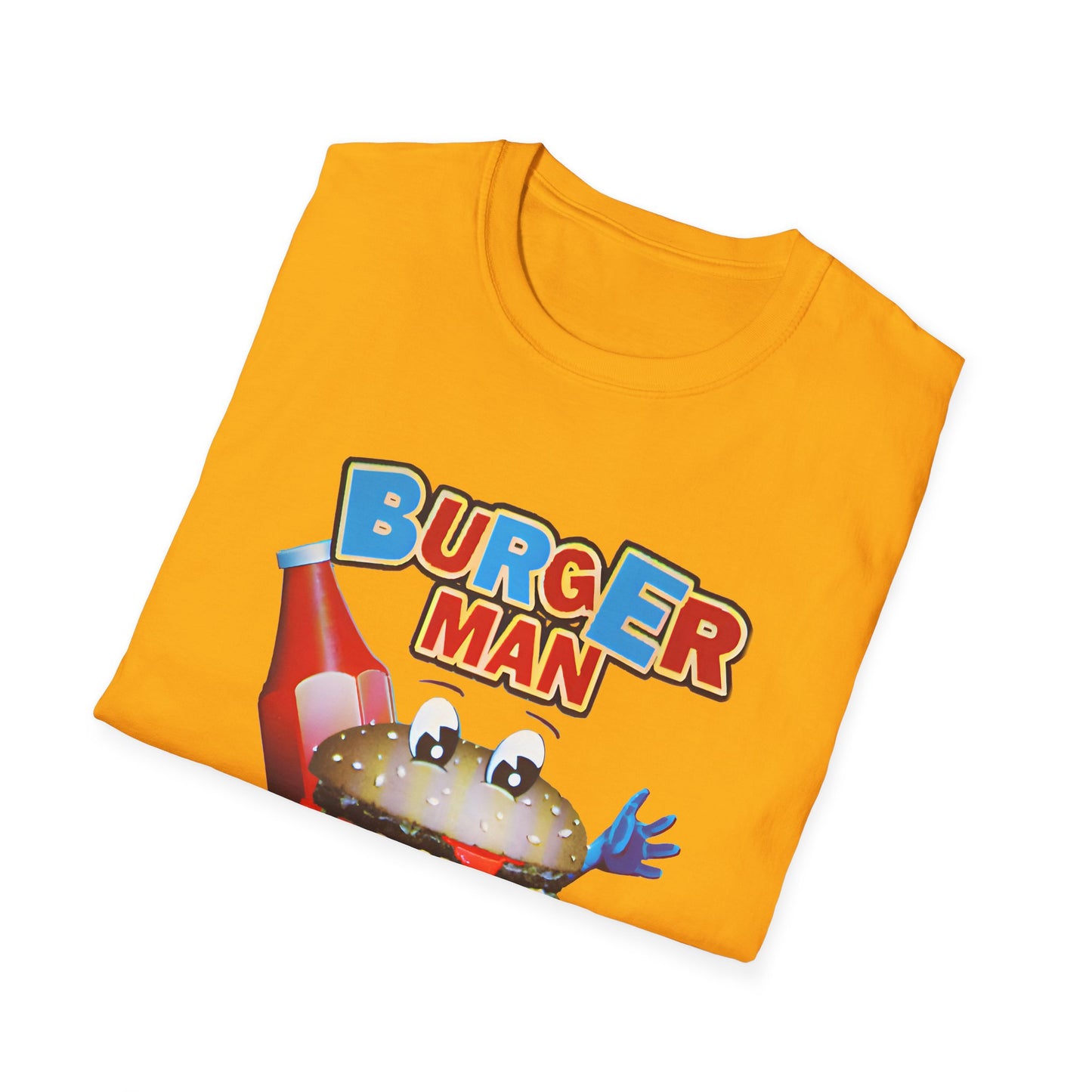old video game burger man retro design reproduction tshirt