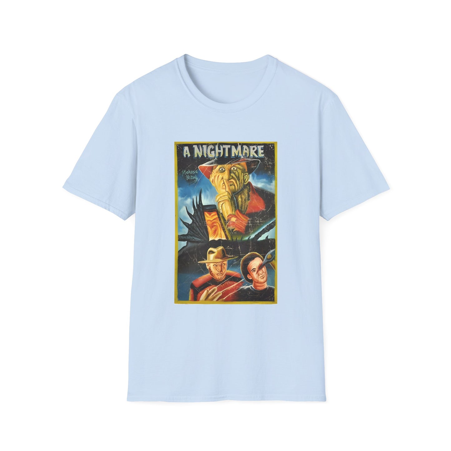 a nightmare on elm street 1984 ghanaian movie poster tshirt