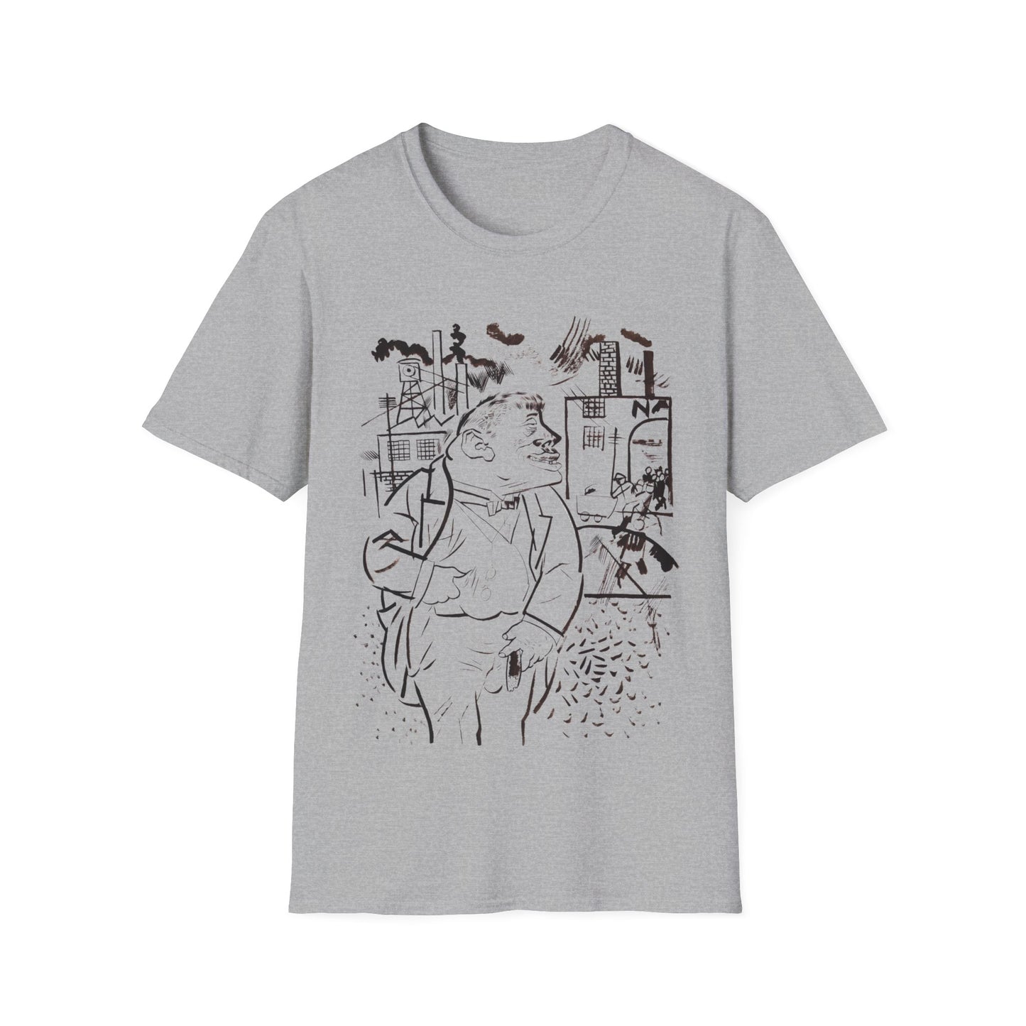 1921 geroge grosz sketch "i shall exterminate everything around me that restricts me from being the master" tshirt