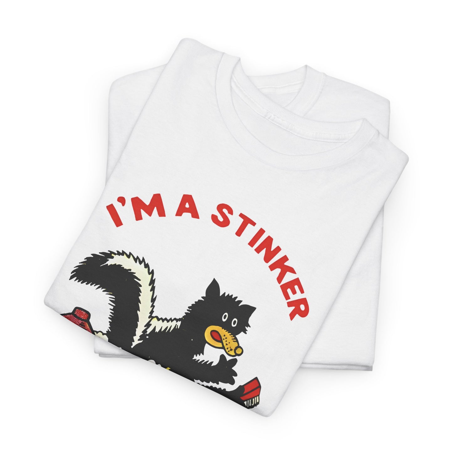 1960s skunk in bath i'm a stinker reproduction tshirt