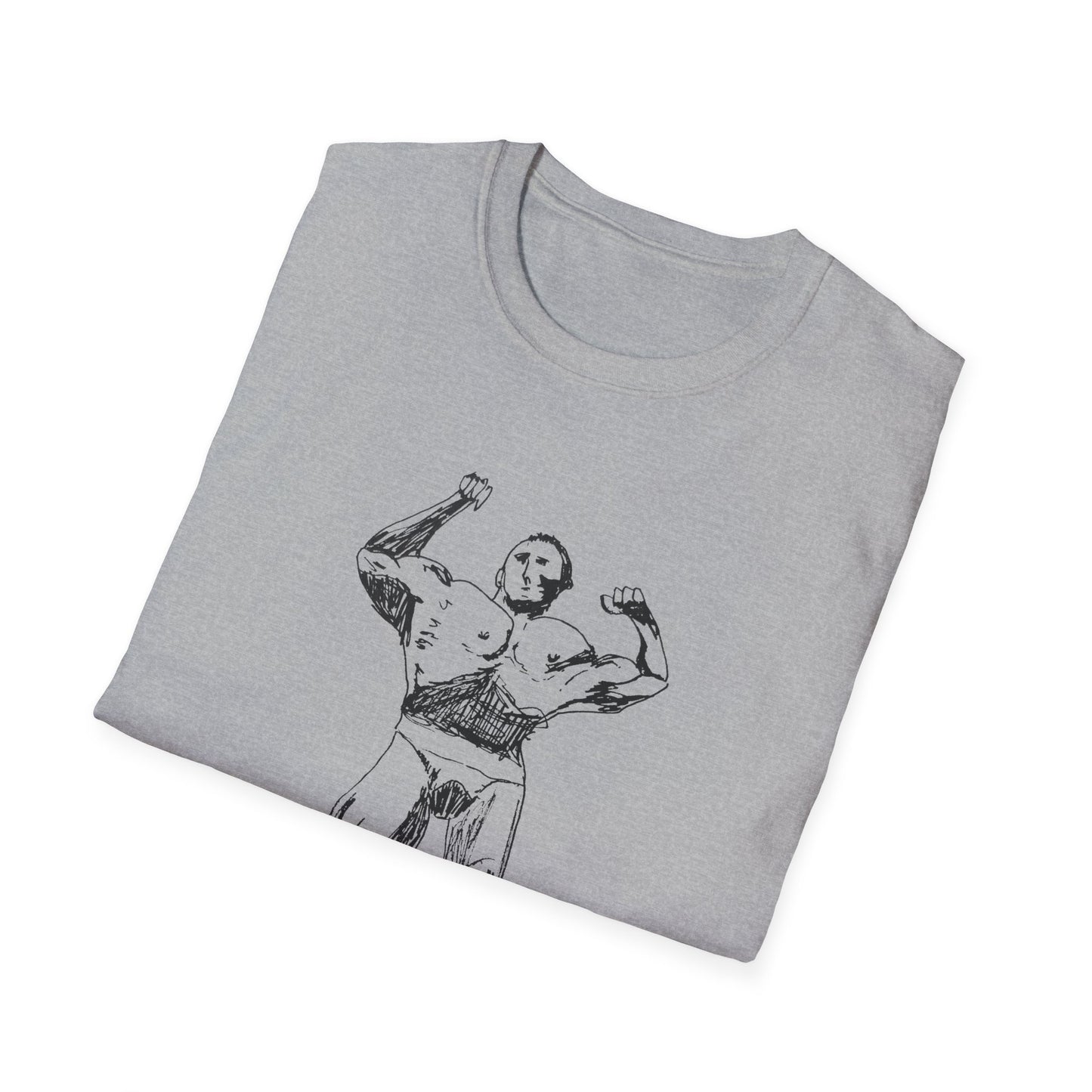 original drawing muscle man tshirt