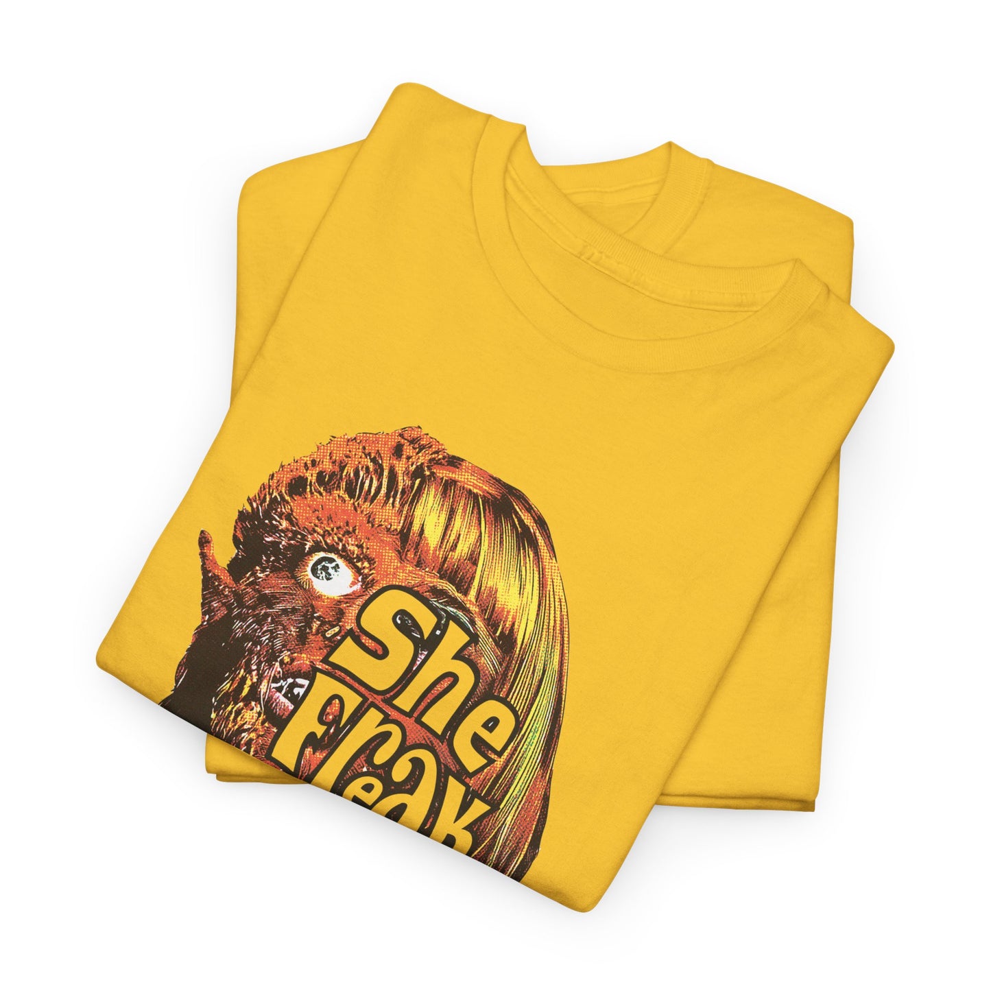 she freak 1967 exploitation horror film comic halftone style tshirt