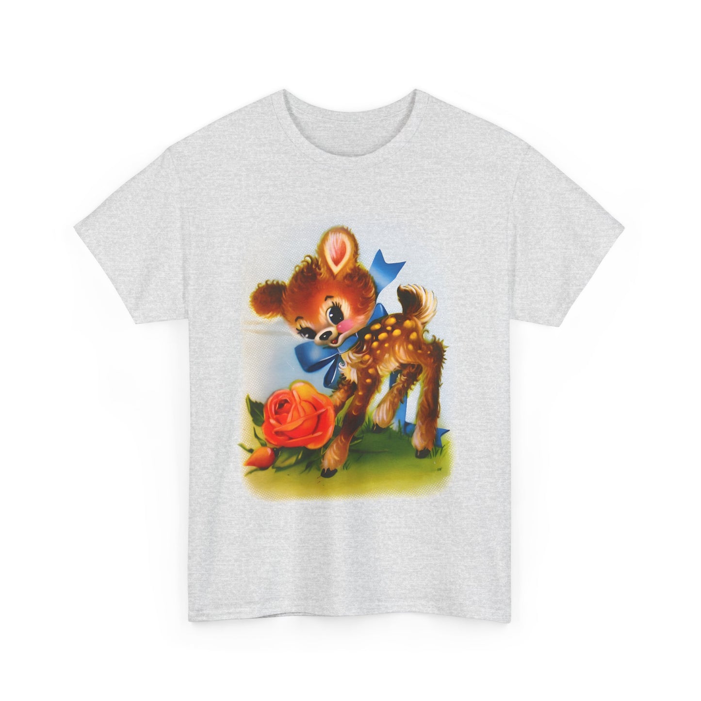 mid twentieth century vintage greeting card cute deer reproduction tshirt
