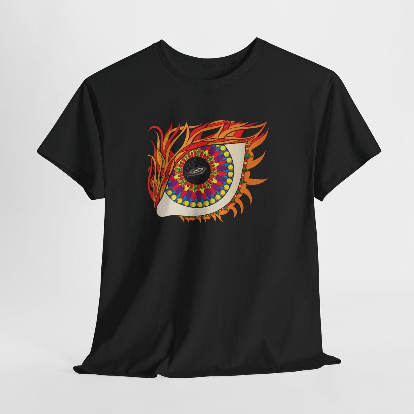 andromeda mandala eye 1960s graphic blacklight poster tshirt