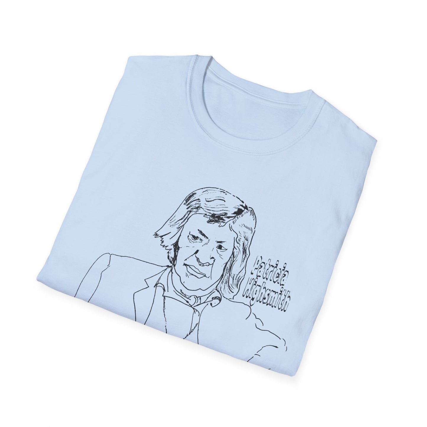 original drawing of patricia highsmith "I find the public passion for justice quite boring and artificial."