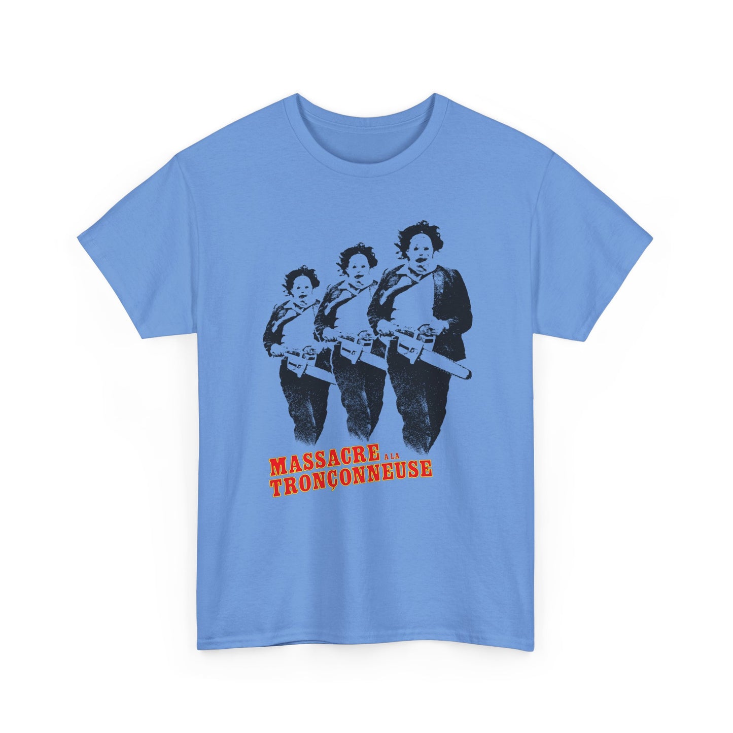 1974 the texas chainsaw massacre french film poster after 5 year ban in france tshirt