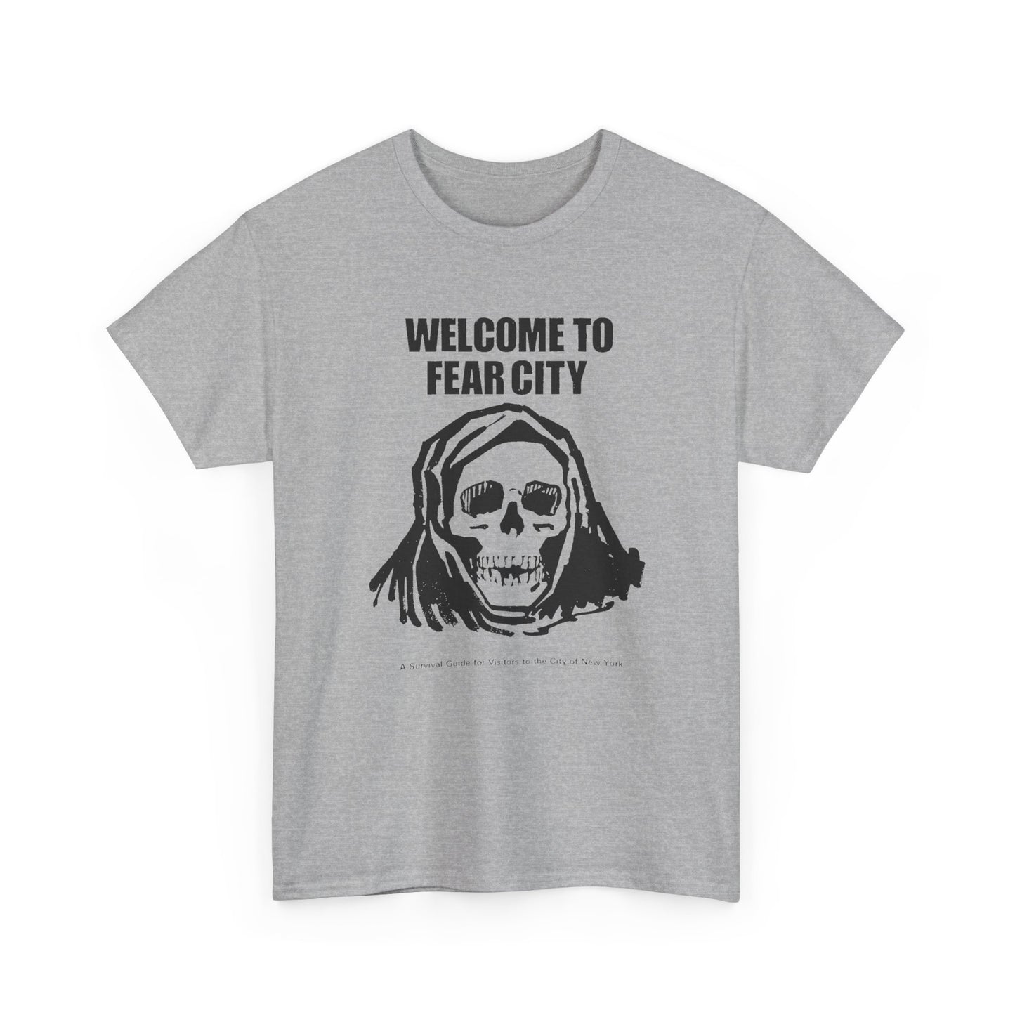 welcome to fear city 1975 new york pamphlet skull tshirt