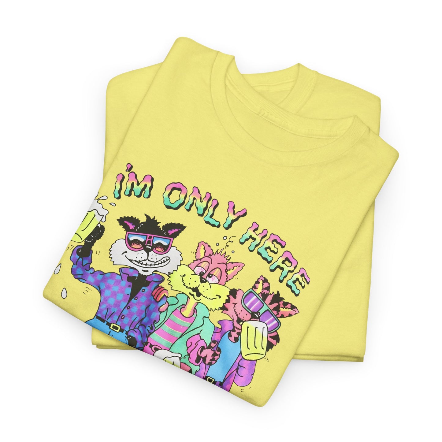 vintage 1991 i'm only here for the beer drunk cats reproduction tshirt