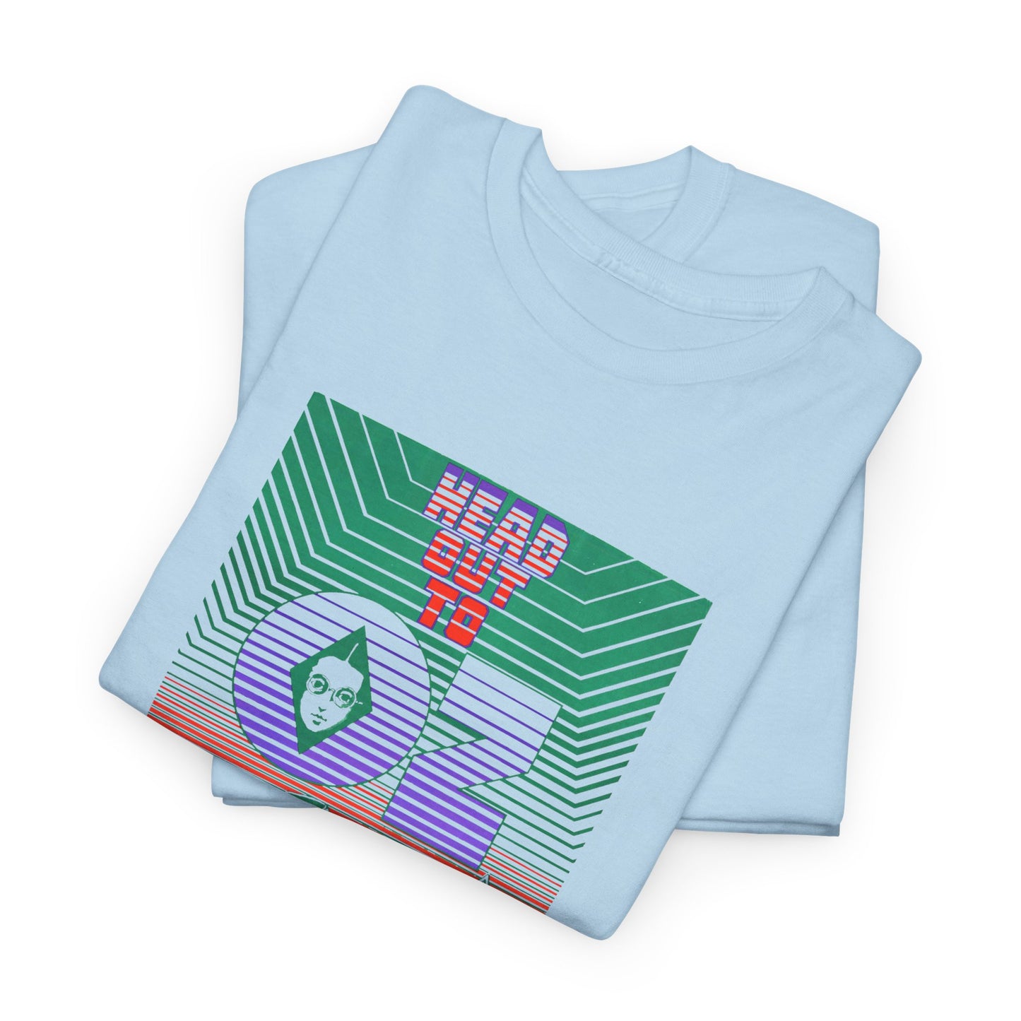 1960s head out to oz psychedelic vintage poster tshirt