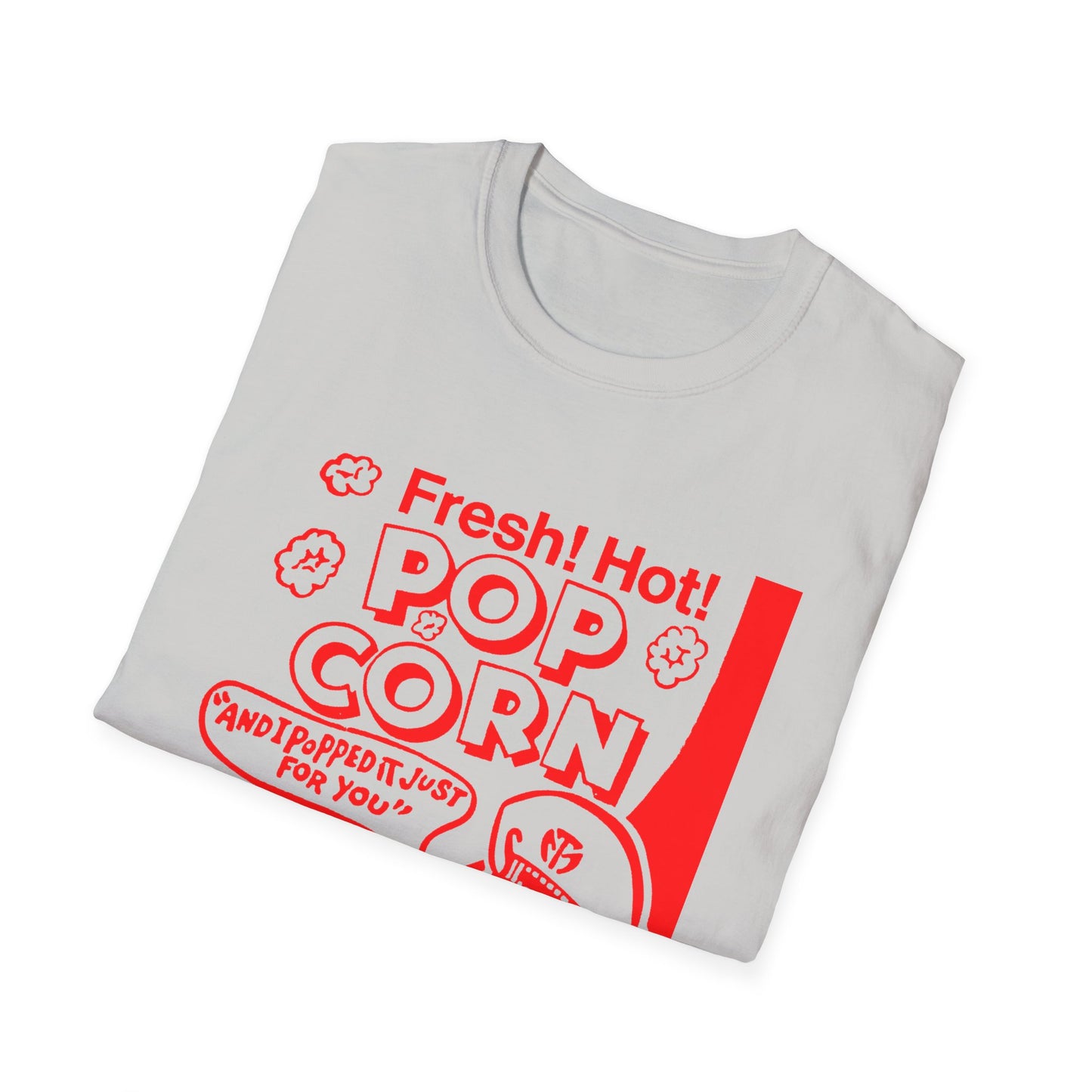 1940s popcorn box logo for martin theatres with a cute little popcorn mascot tshirt
