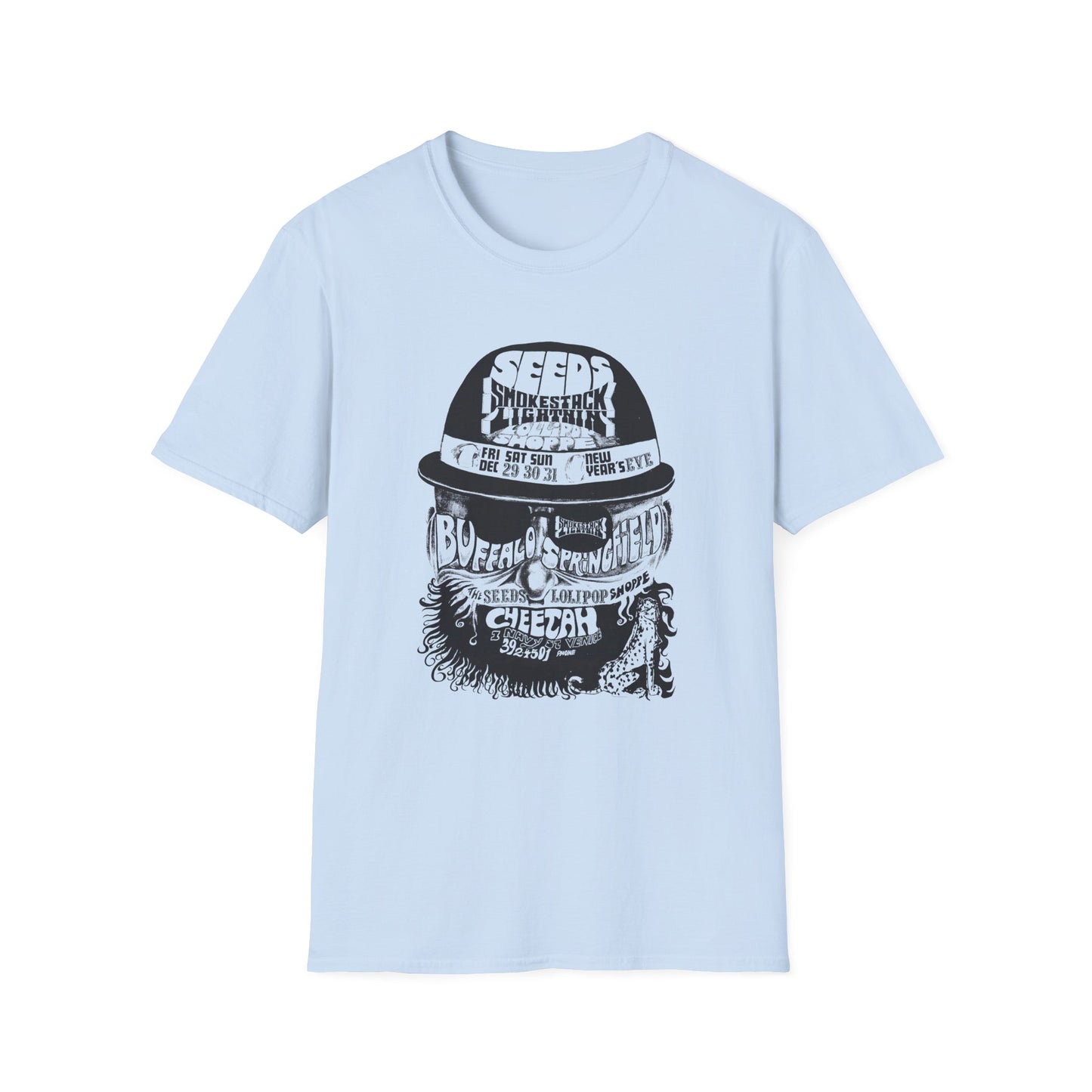 1960s show poster tshirt the seeds buffalo springfield lolipop shoppe tshirt