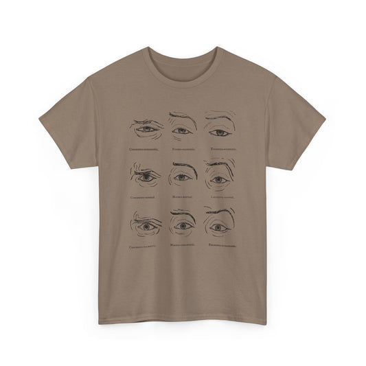 1886 human eye expressions chart tshirt