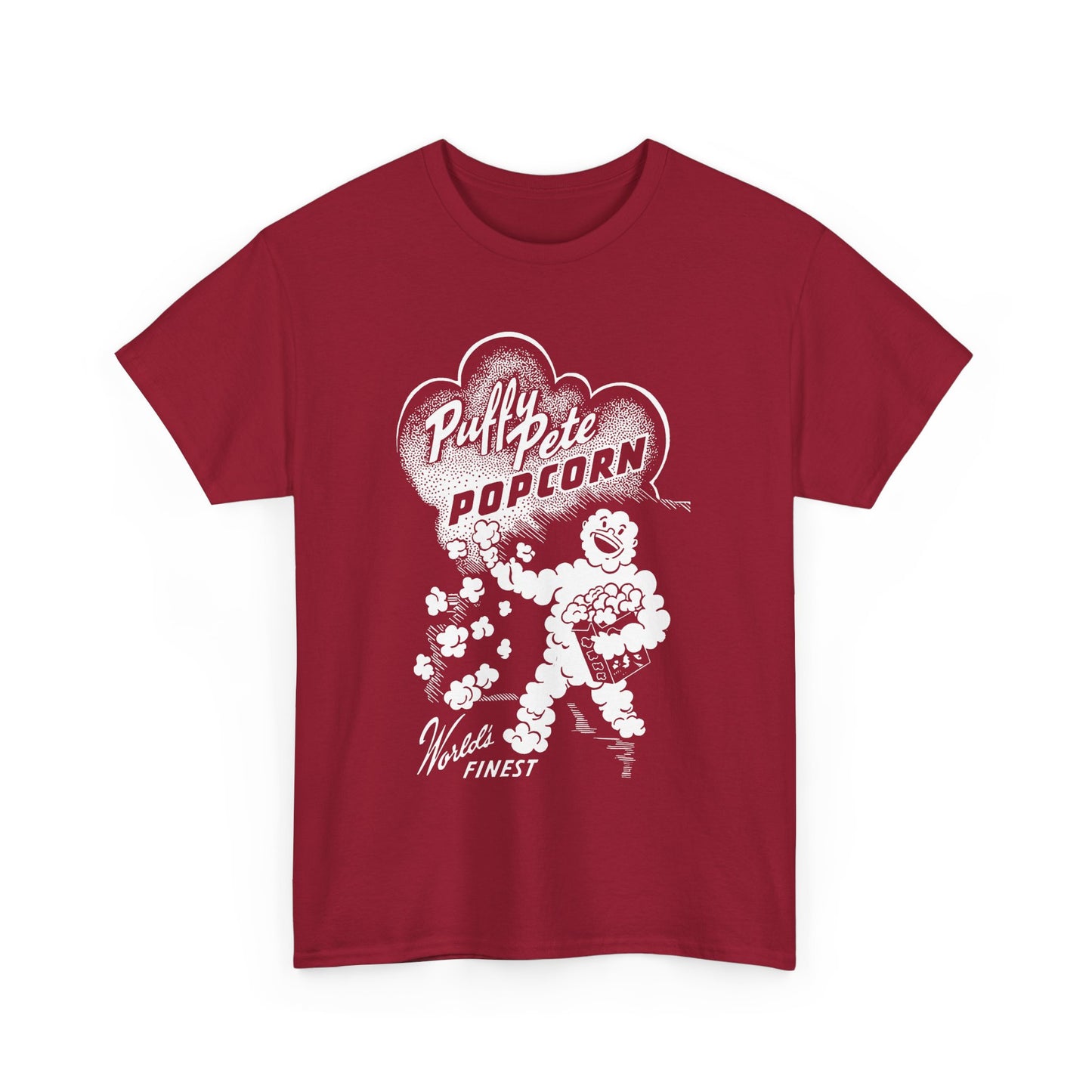 vintage puffy pete popcorn box logo tshirt