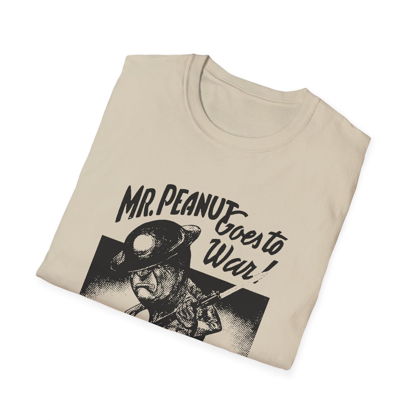 mr. peanut goes to war! vintage world war propaganda poster reproduction tshirt