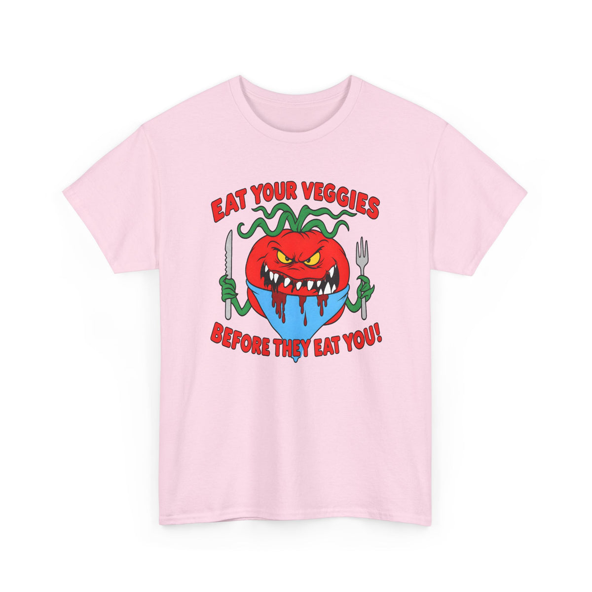 1990s eat your veggies before they eat you reproduction tshirt