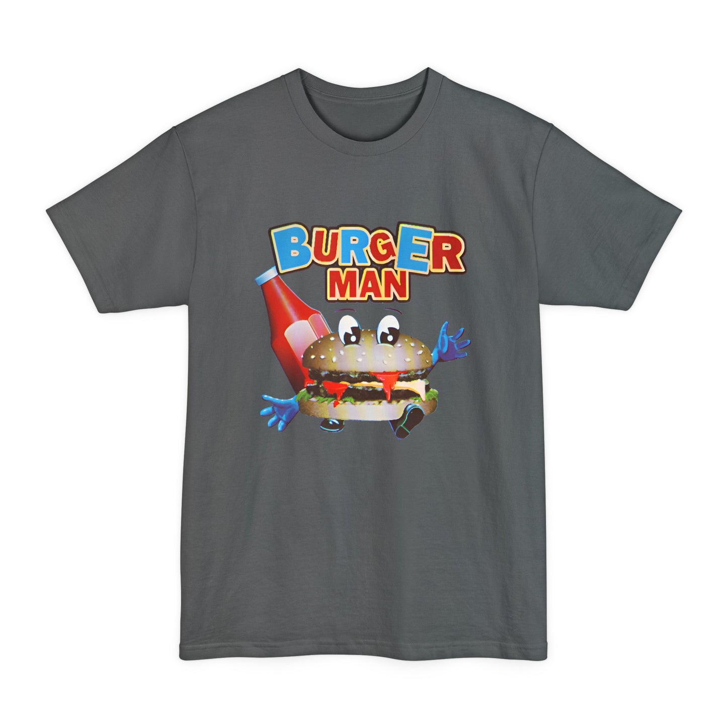 oversized old video game burger man reproduction unisex tall beefy tshirt