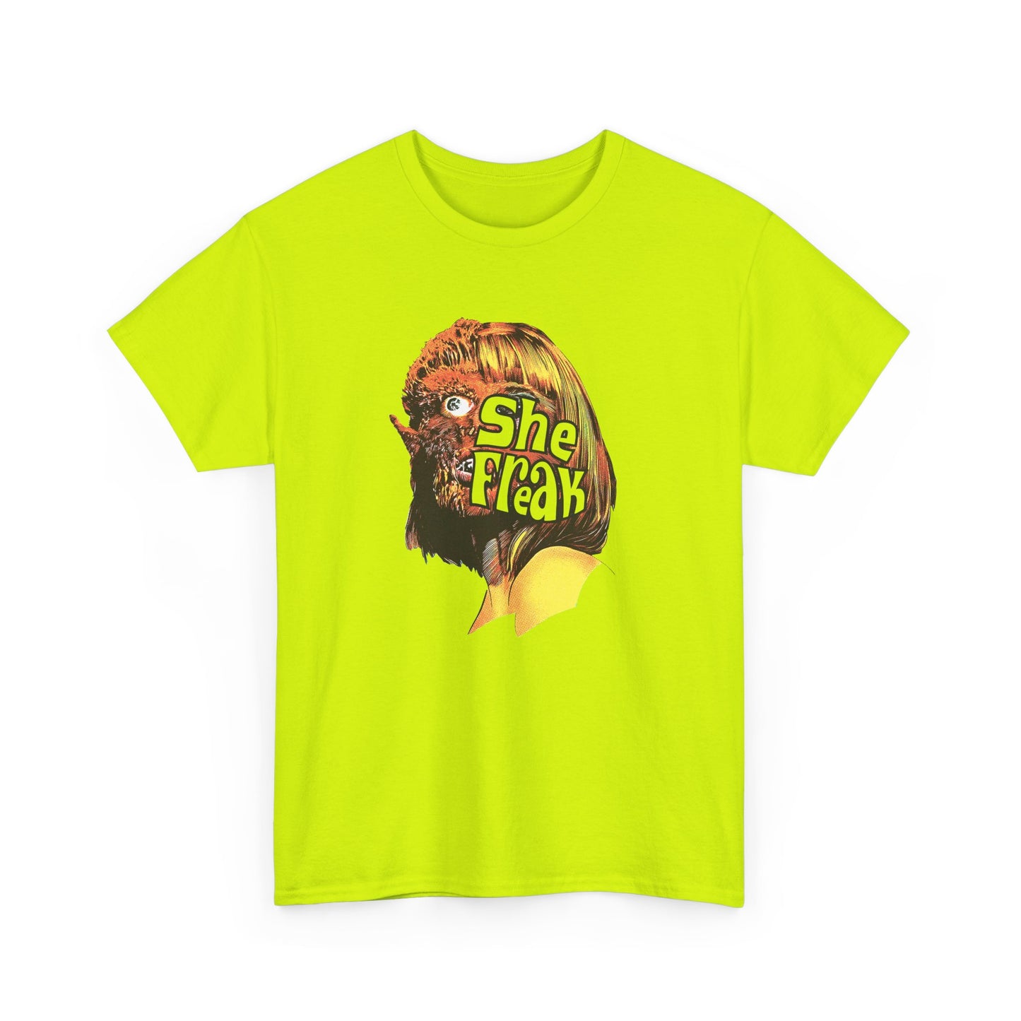 she freak 1967 exploitation horror film comic halftone style tshirt