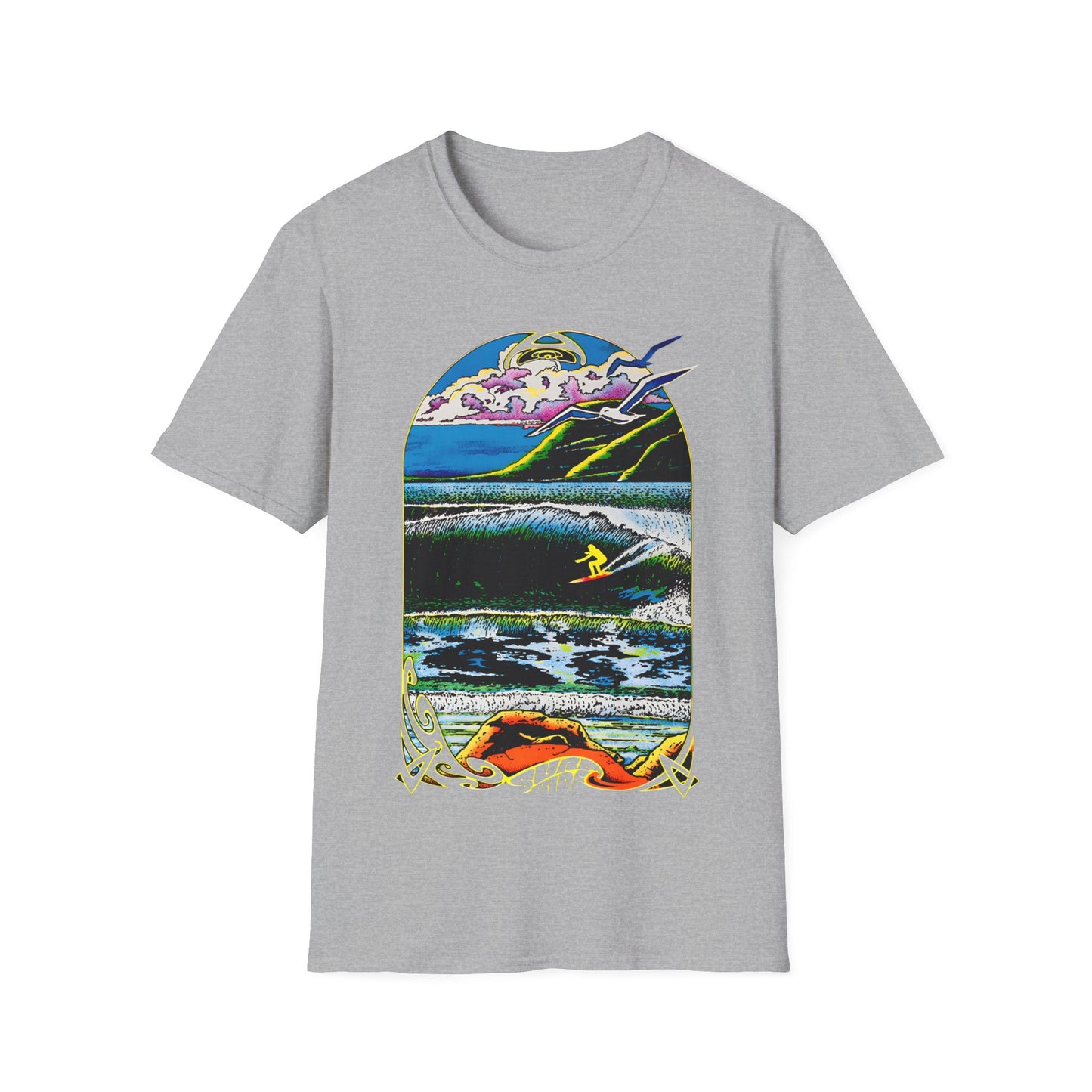 1976 surf rider psychedelic black light poster tshirt