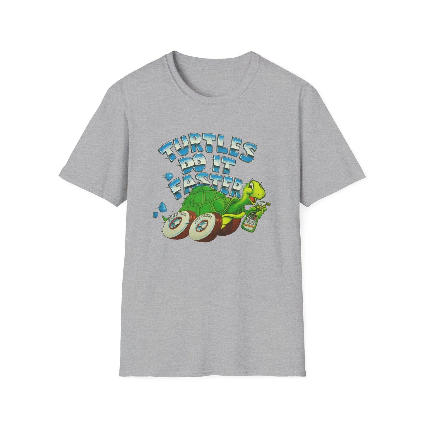 1980s turtle wax advertisement turtles do it faster reproduction tshirt