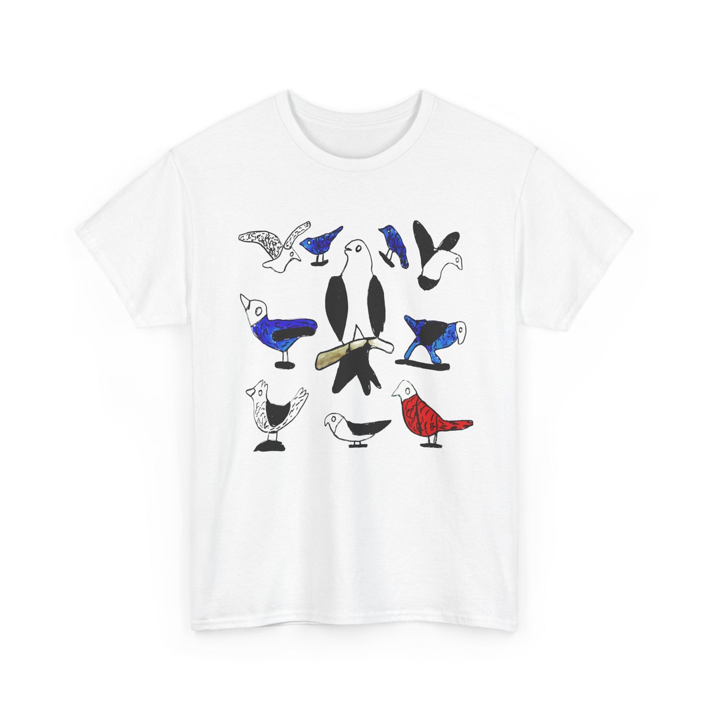 1970s untitled birds painting by canadian folk artist joseph sleep custom edit tshirt