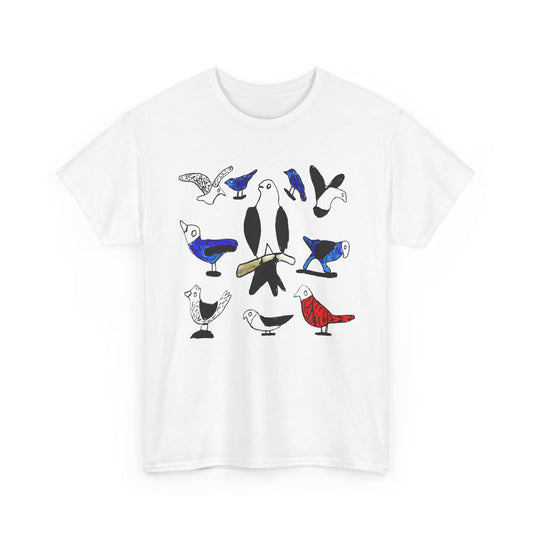 1970s untitled birds painting by canadian folk artist joseph sleep custom edit tshirt