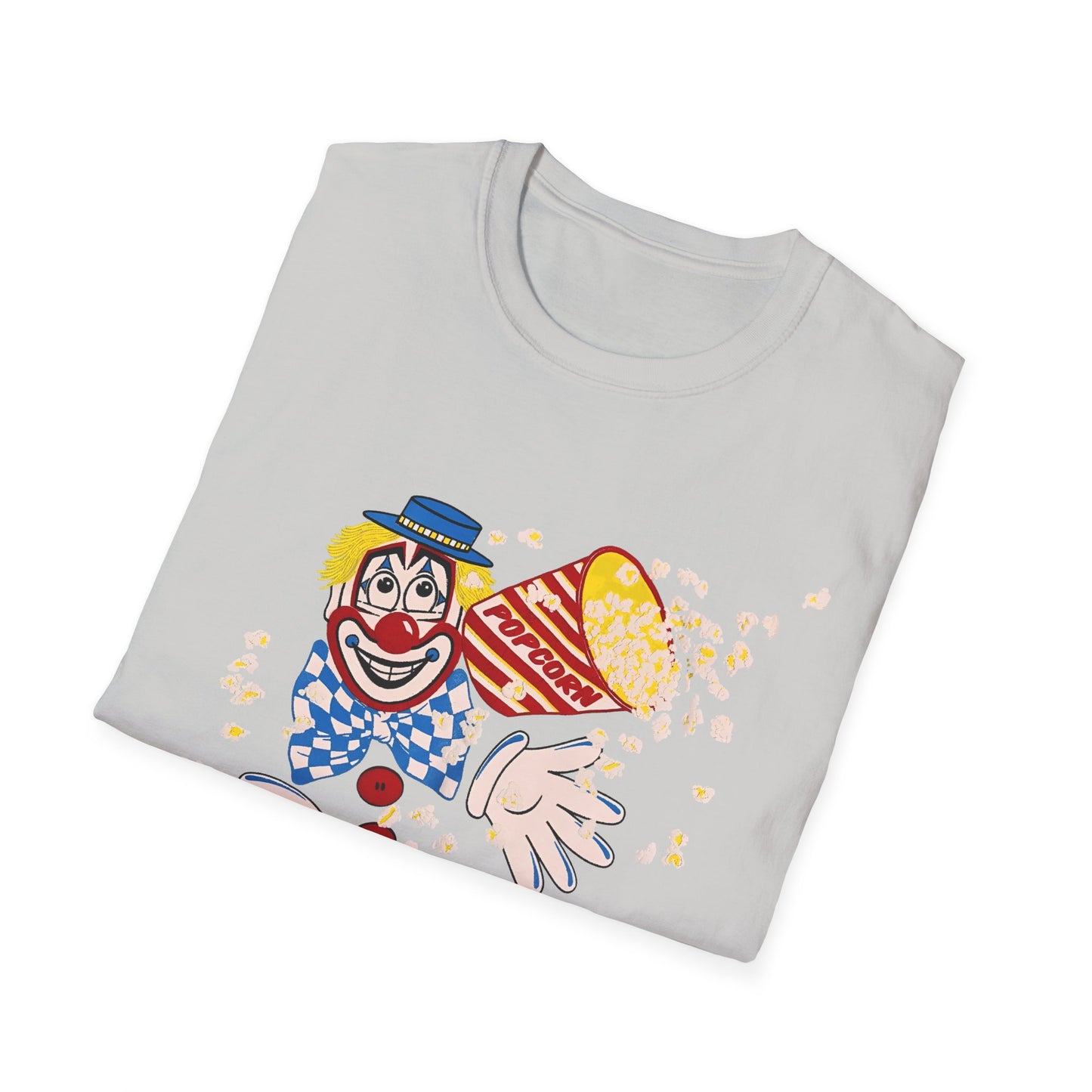 vintage 1980s popcorn clown graphic tshirt