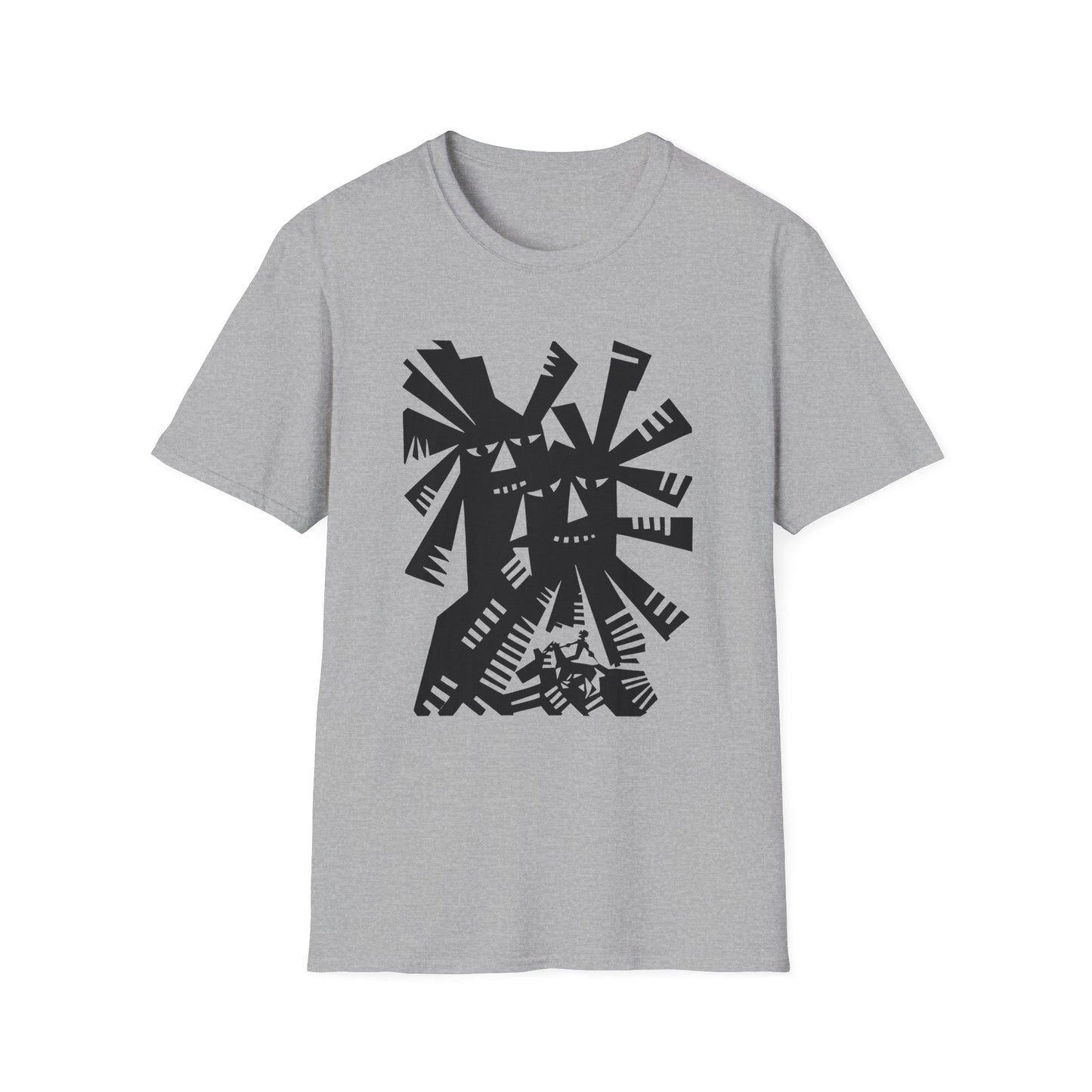 1966 don quixote windmill illustration by tadeusz michaluk tshirt