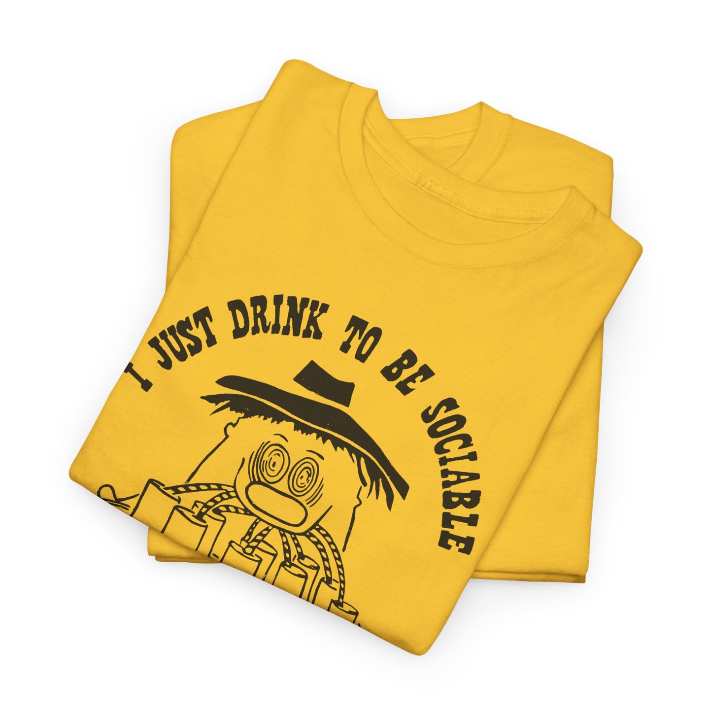 vintage i just drink to be sociable reproduction tshirt