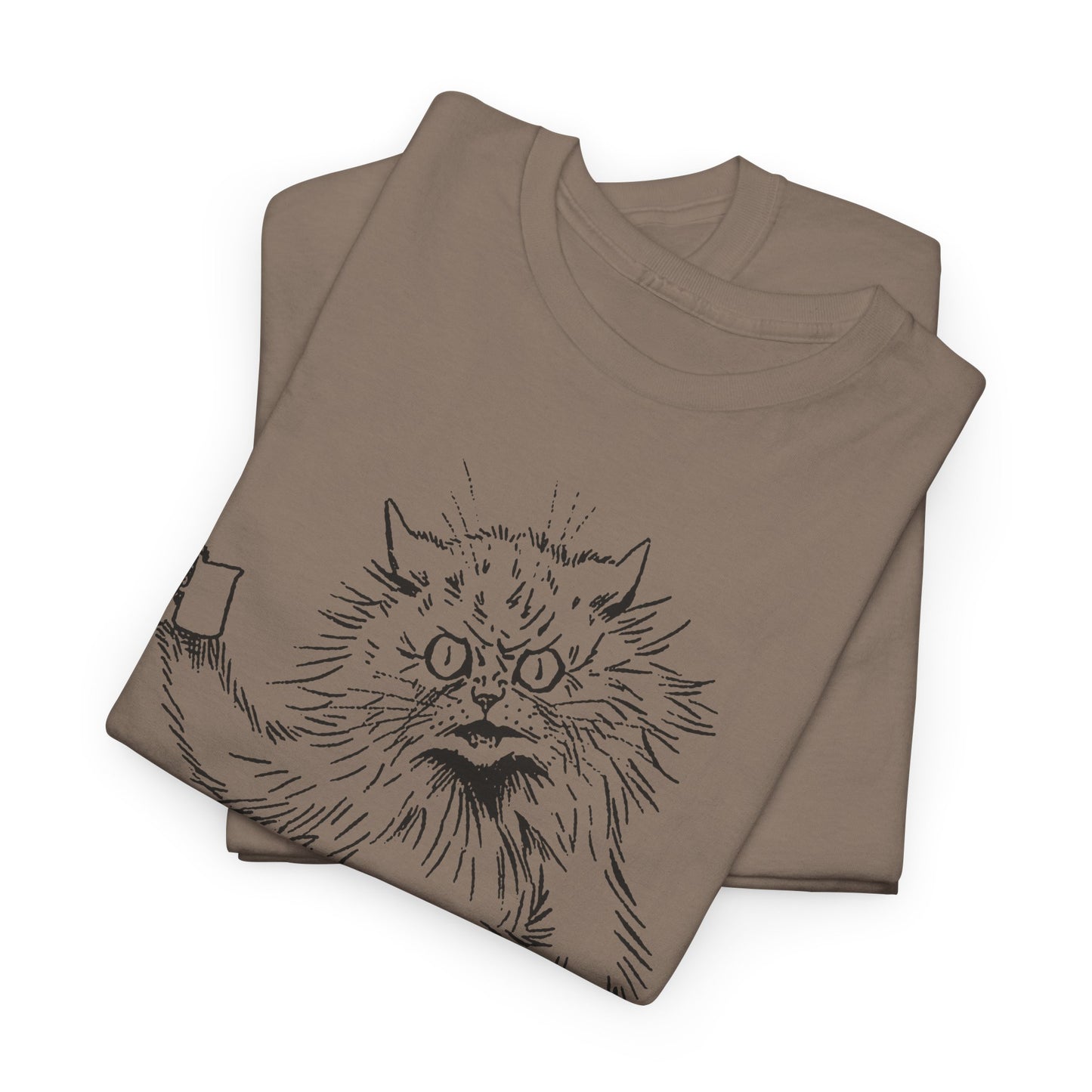 louis wain angry cat with cup reproduction tshirt