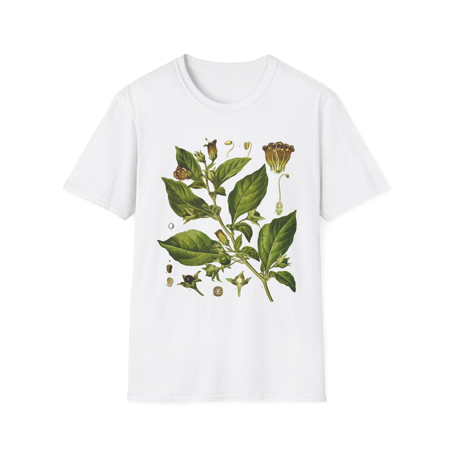 1887 botanical print from kohler's plants by hermann adolph kohler featuring atropa belladonna or deadly nightshade tshirt
