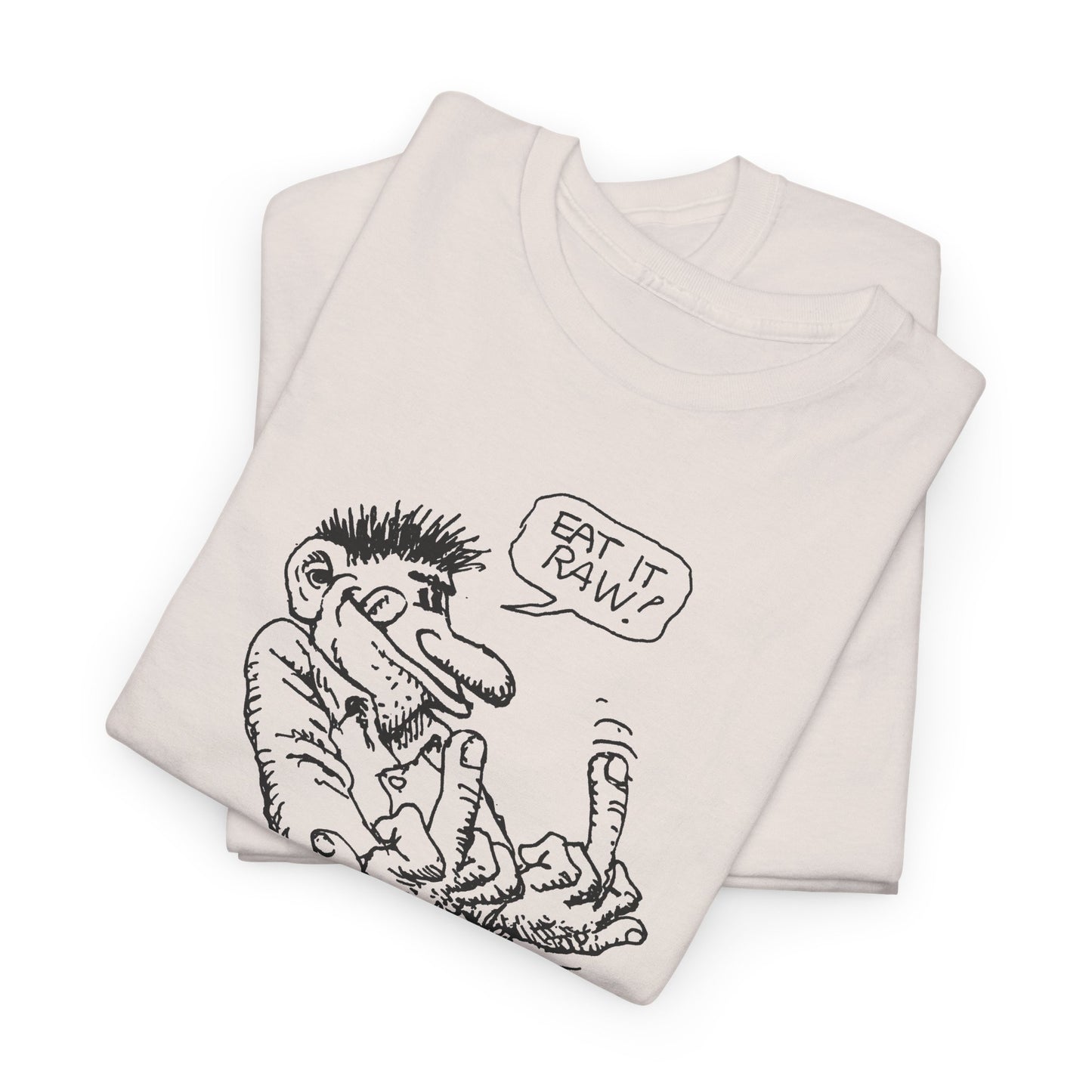 r. crumb eat it raw! double middle finger tshirt