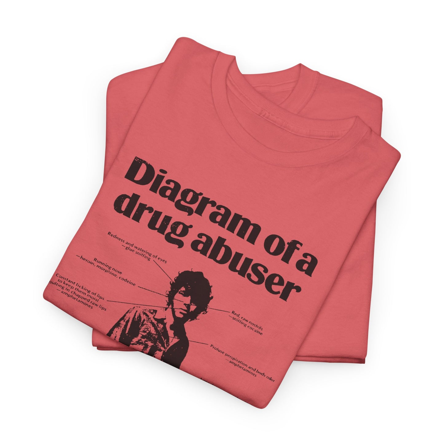 1970s diagram of a drug abuser tshirt