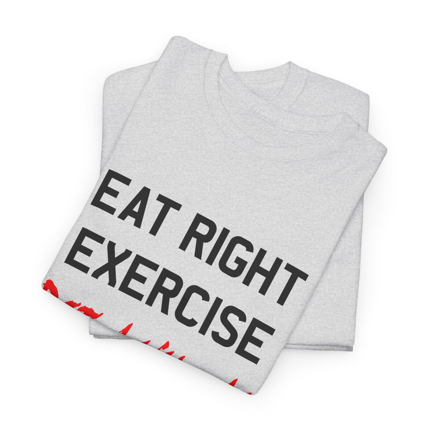 90s vintage graphic eat right die anyway reproduction tshirt