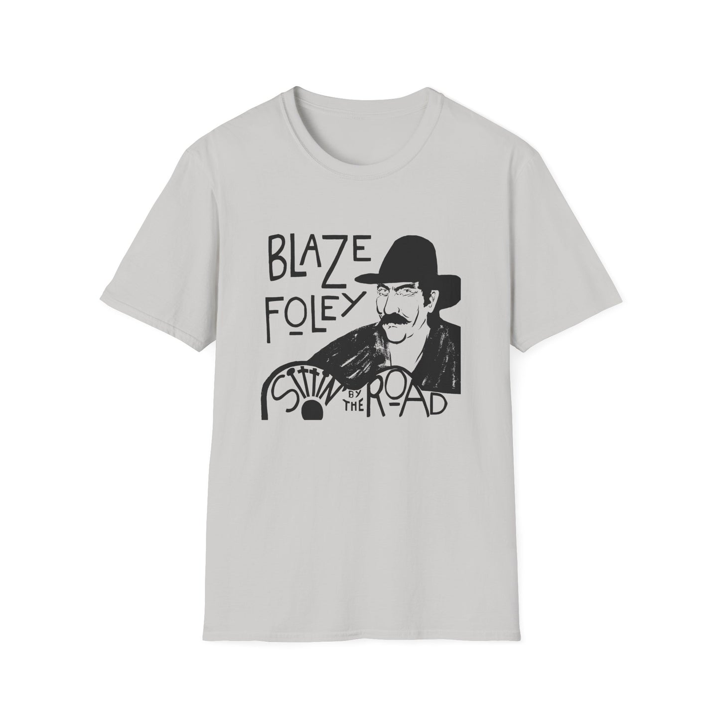 blaze foley sittin' by the road black stencil fan art tshirt