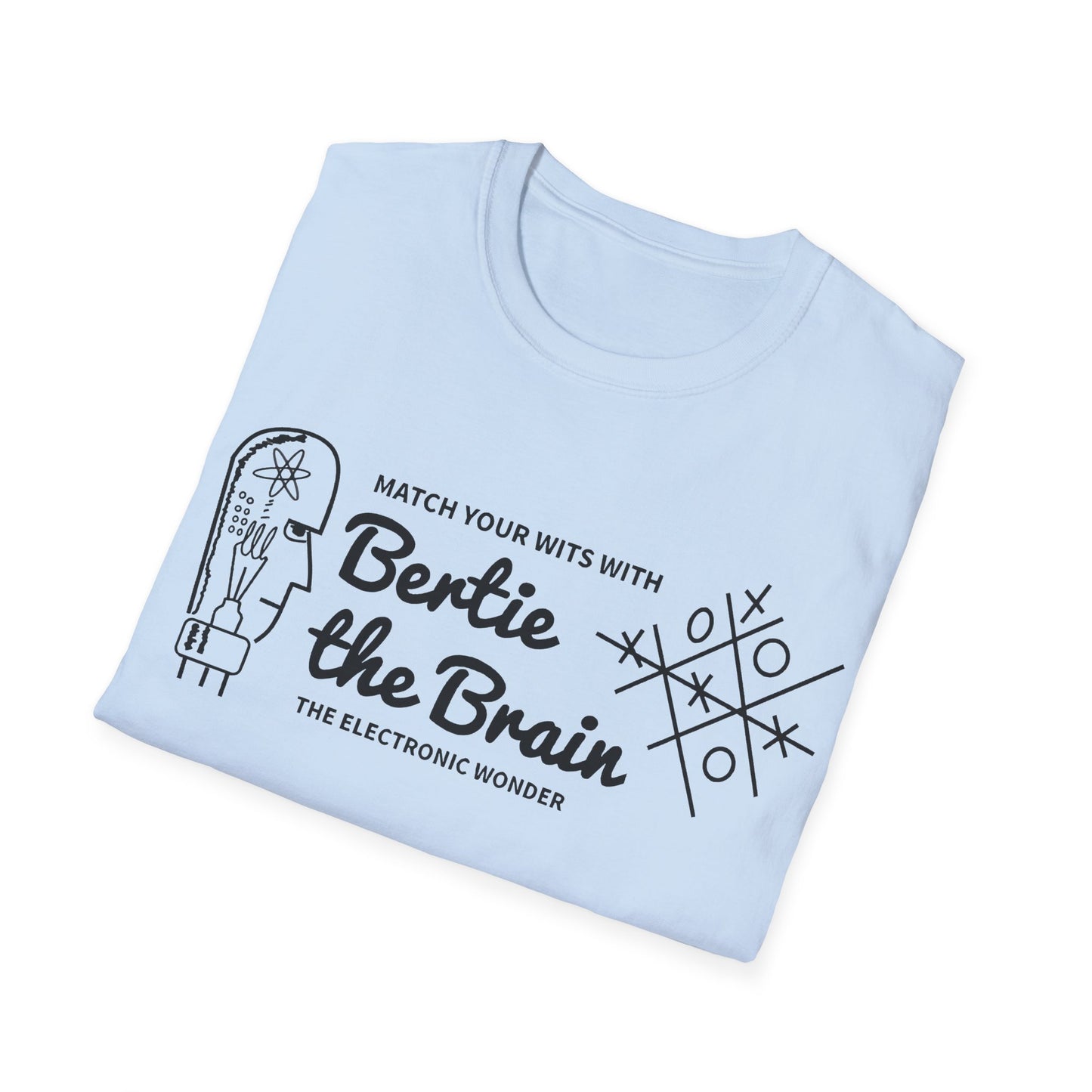 bertie the brain 1950 video game tshirt