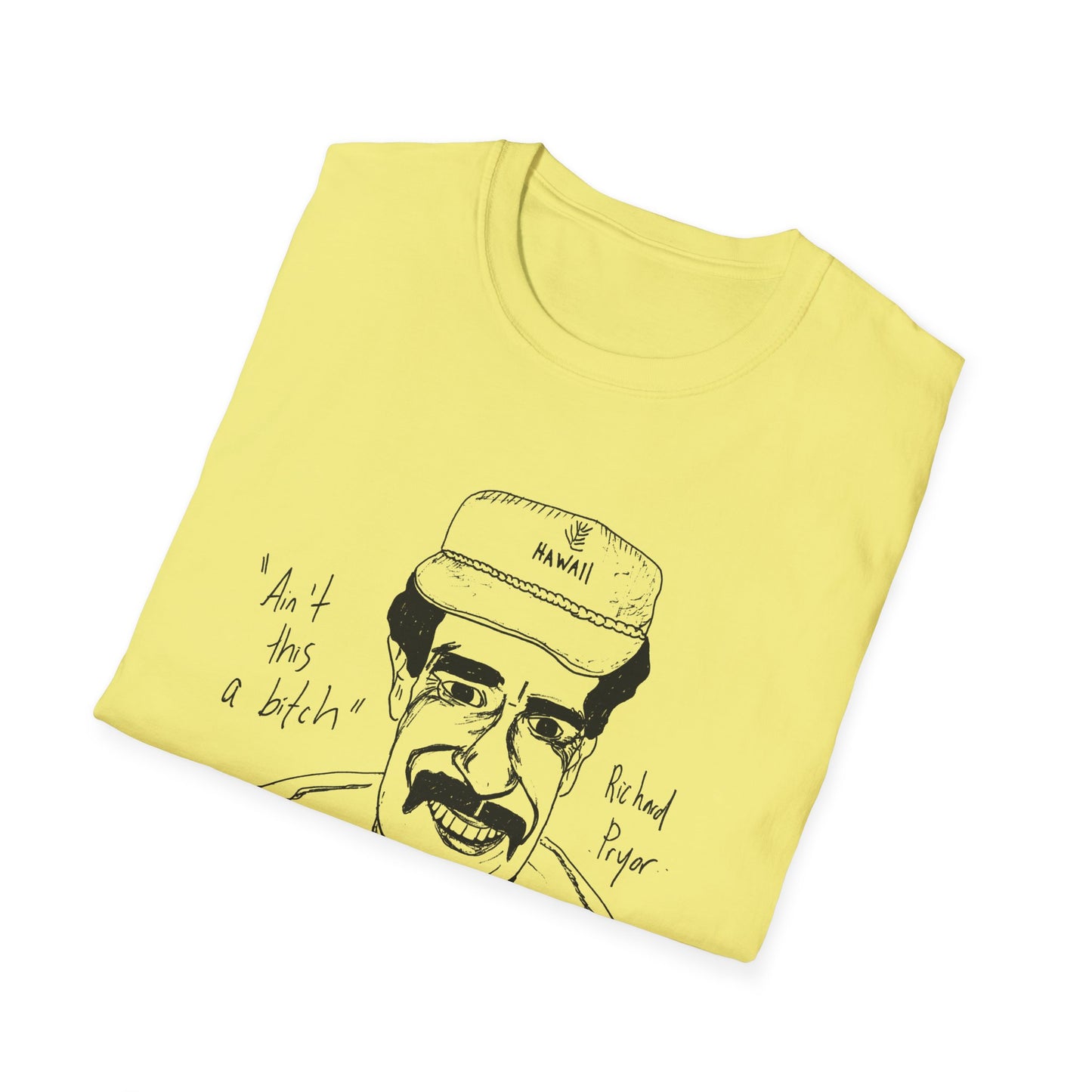 fan art and original drawing of a popular 1980s comedian ain't this a bitch tshirt